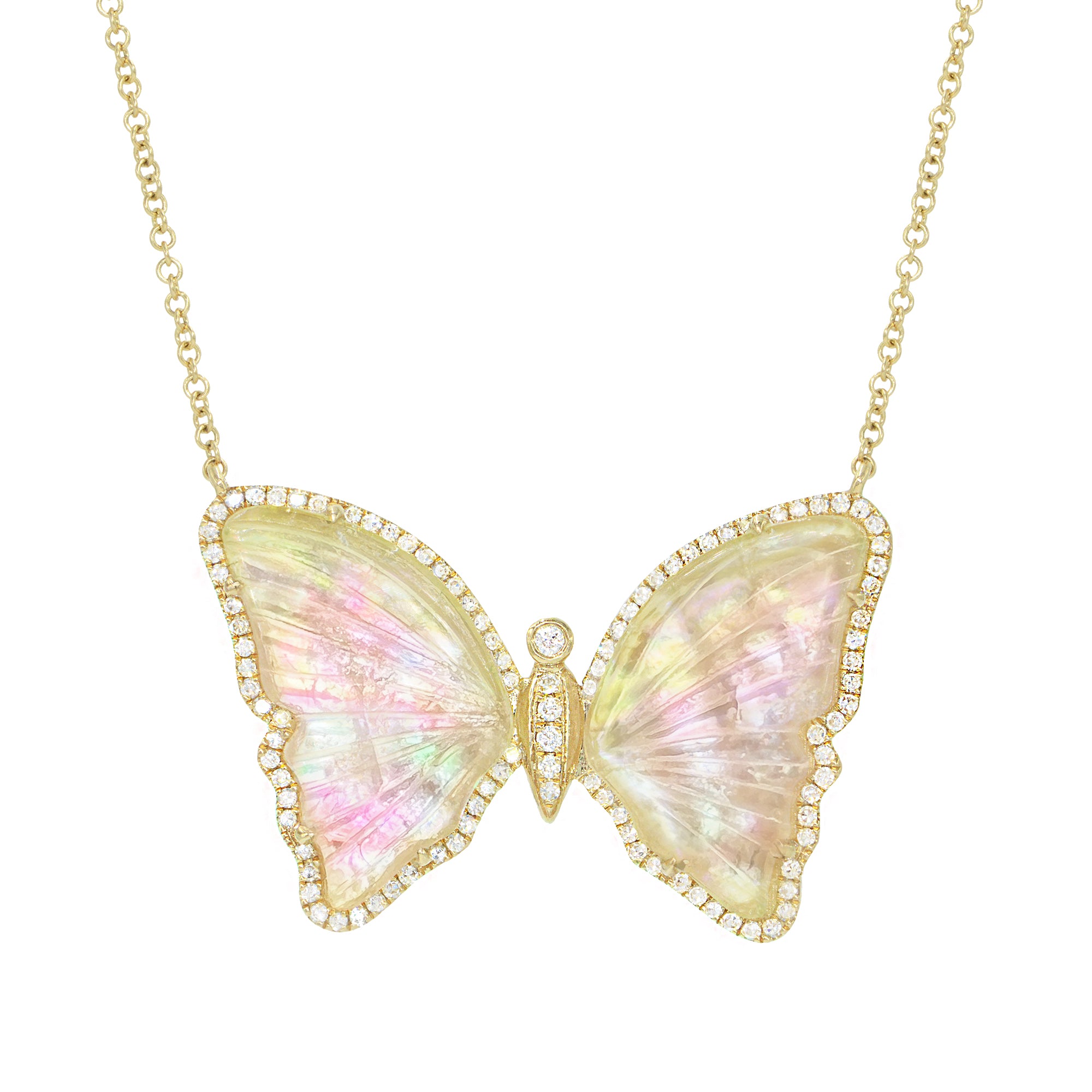 large tourmaline and pearl butterfly necklace with diamonds