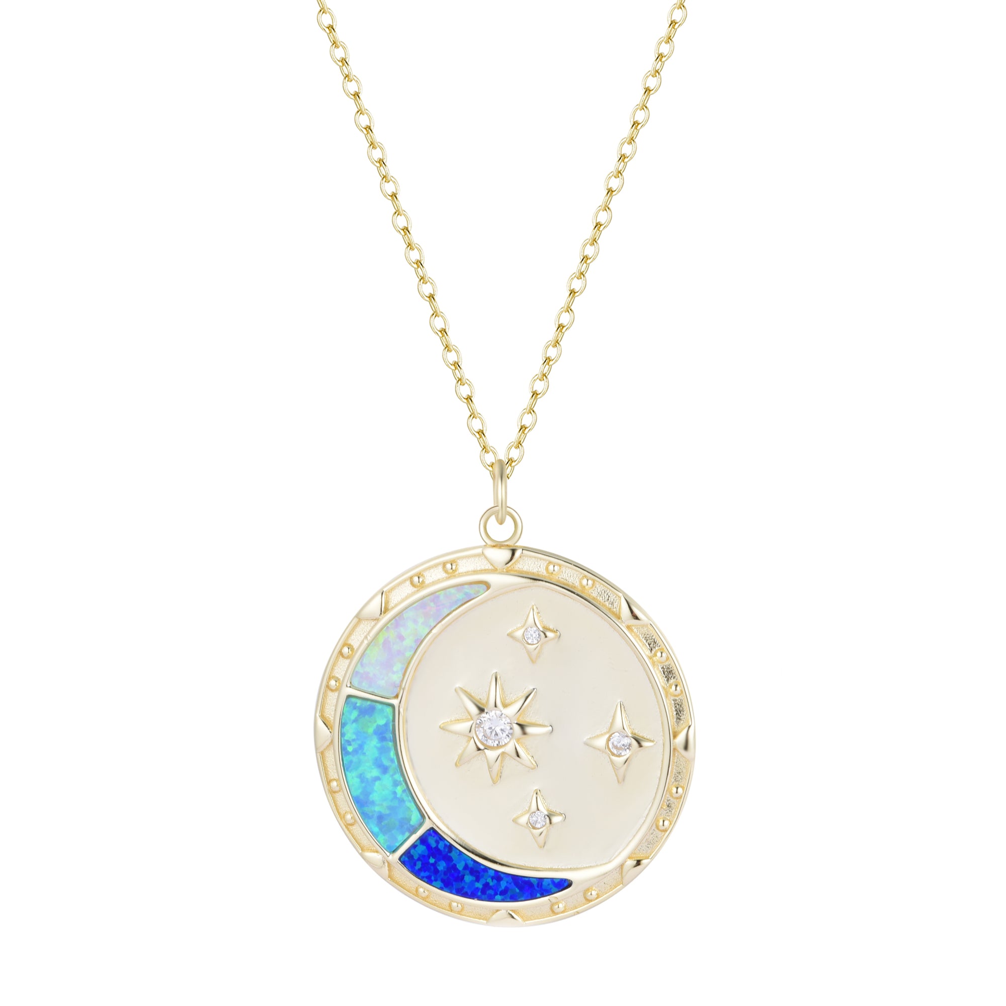 opal moon dream medallion necklace