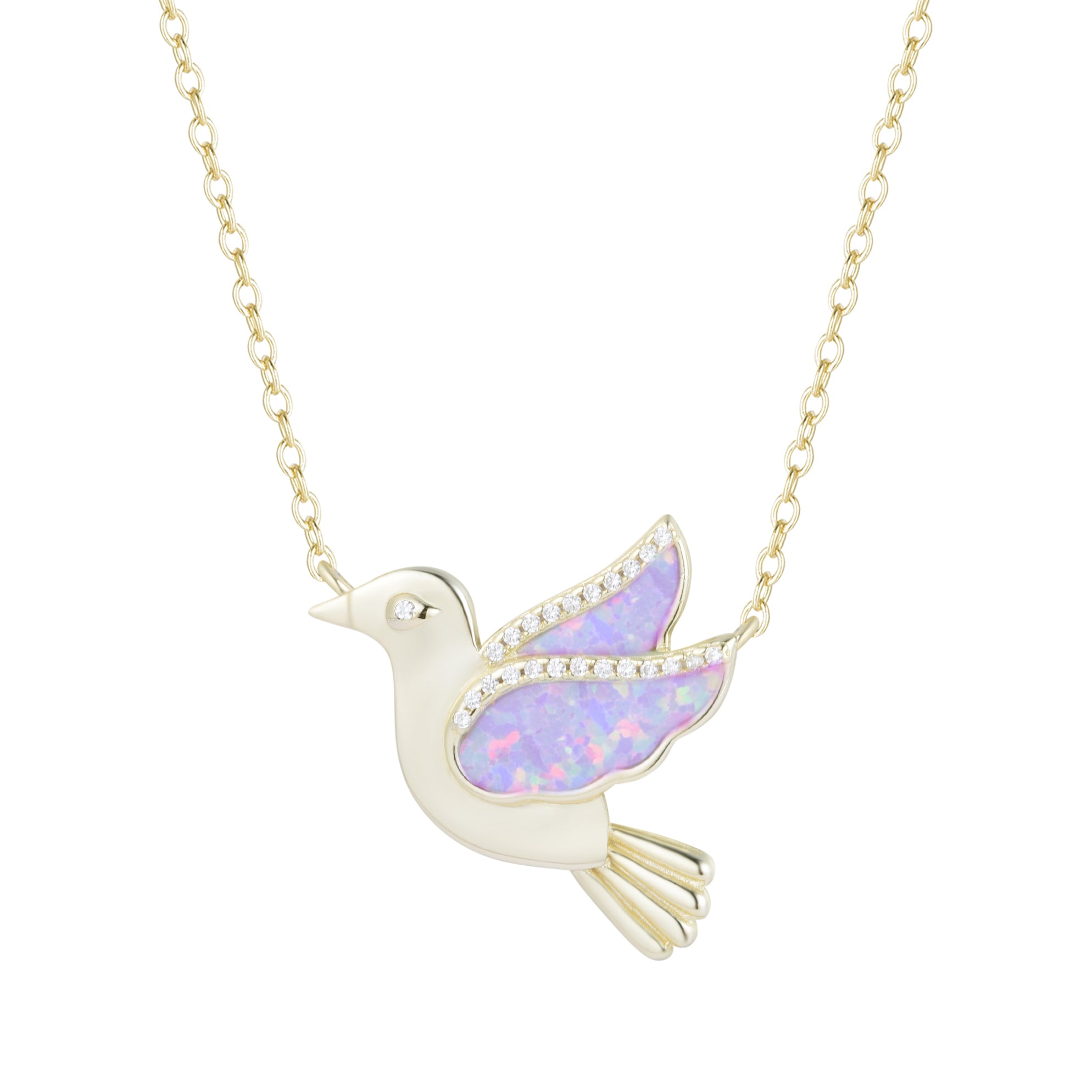 opal bird necklace with crystals light green opal