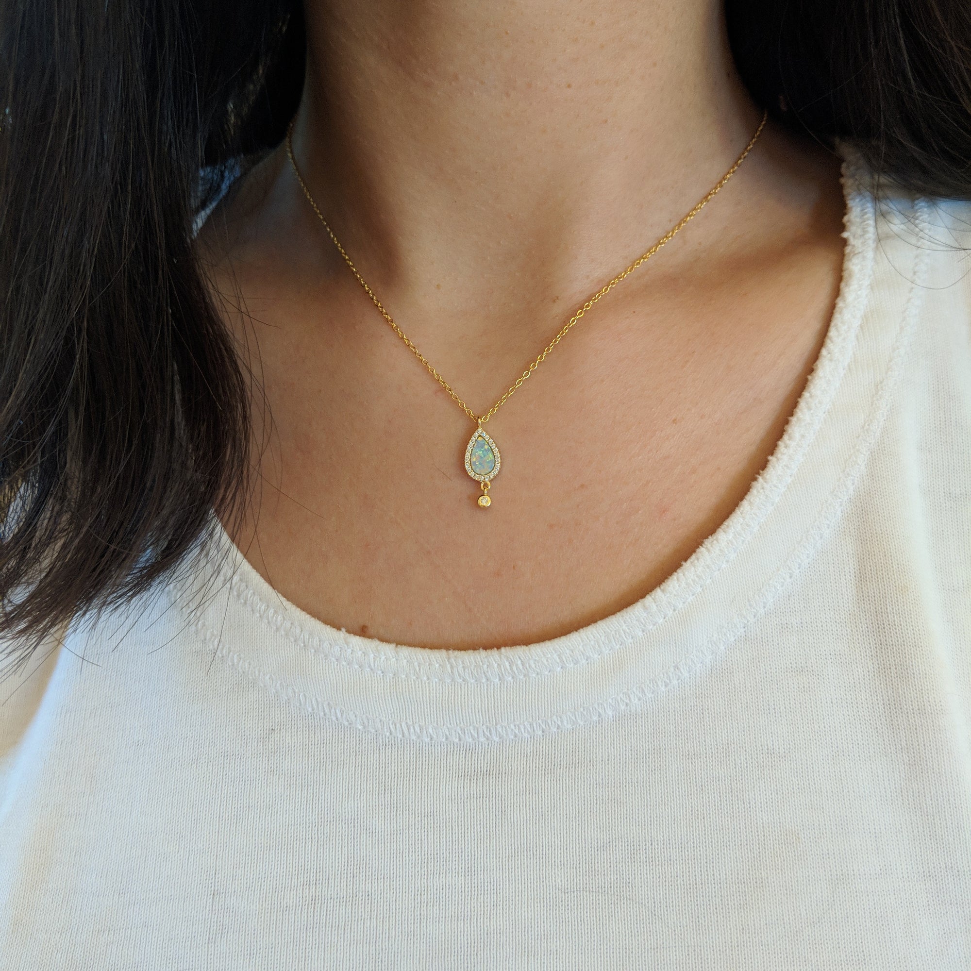Opal Teardrop Necklace