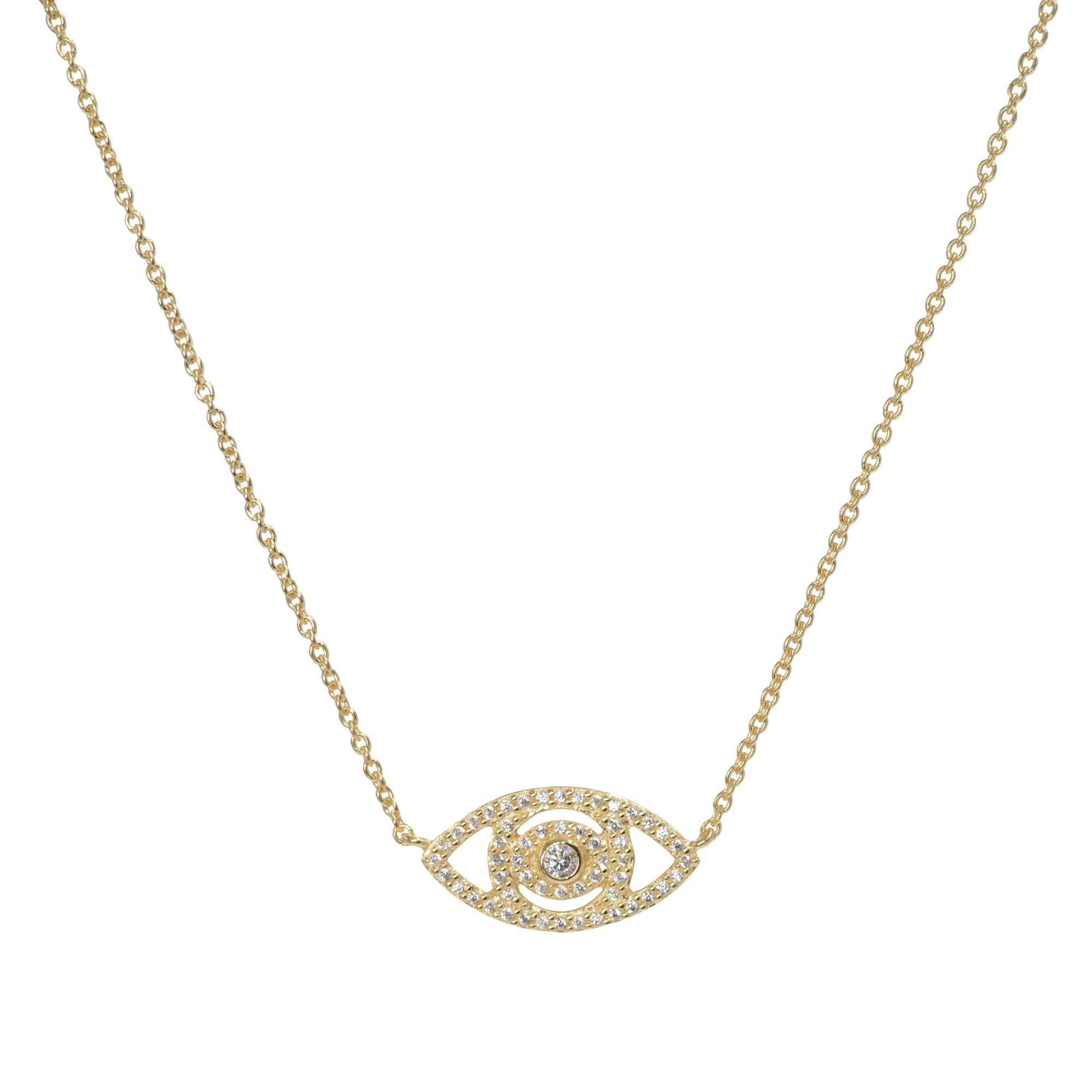 Evil Eye Necklace With Crystals