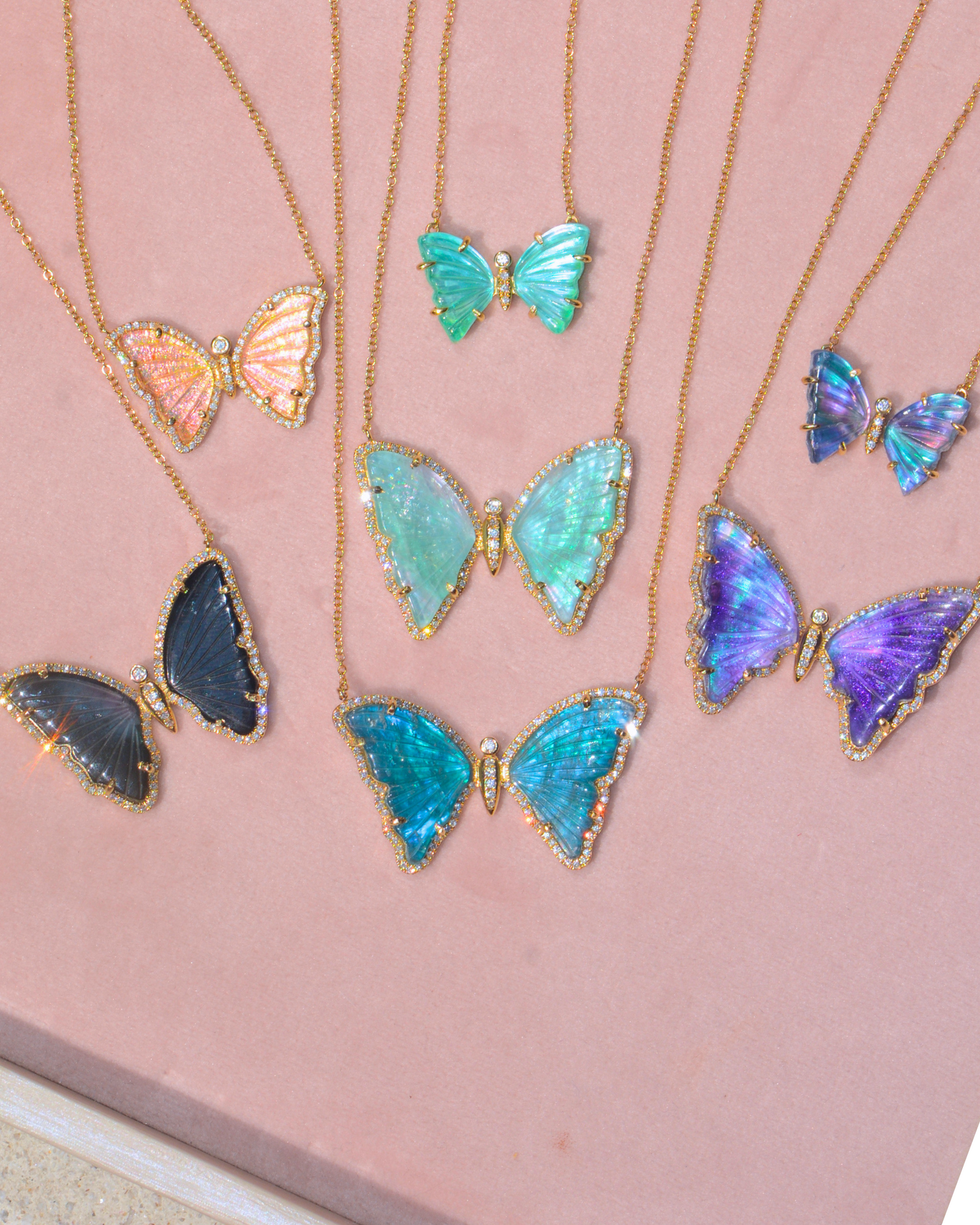 Diamond Butterfly Necklaces in 14k - Ready to Ship!