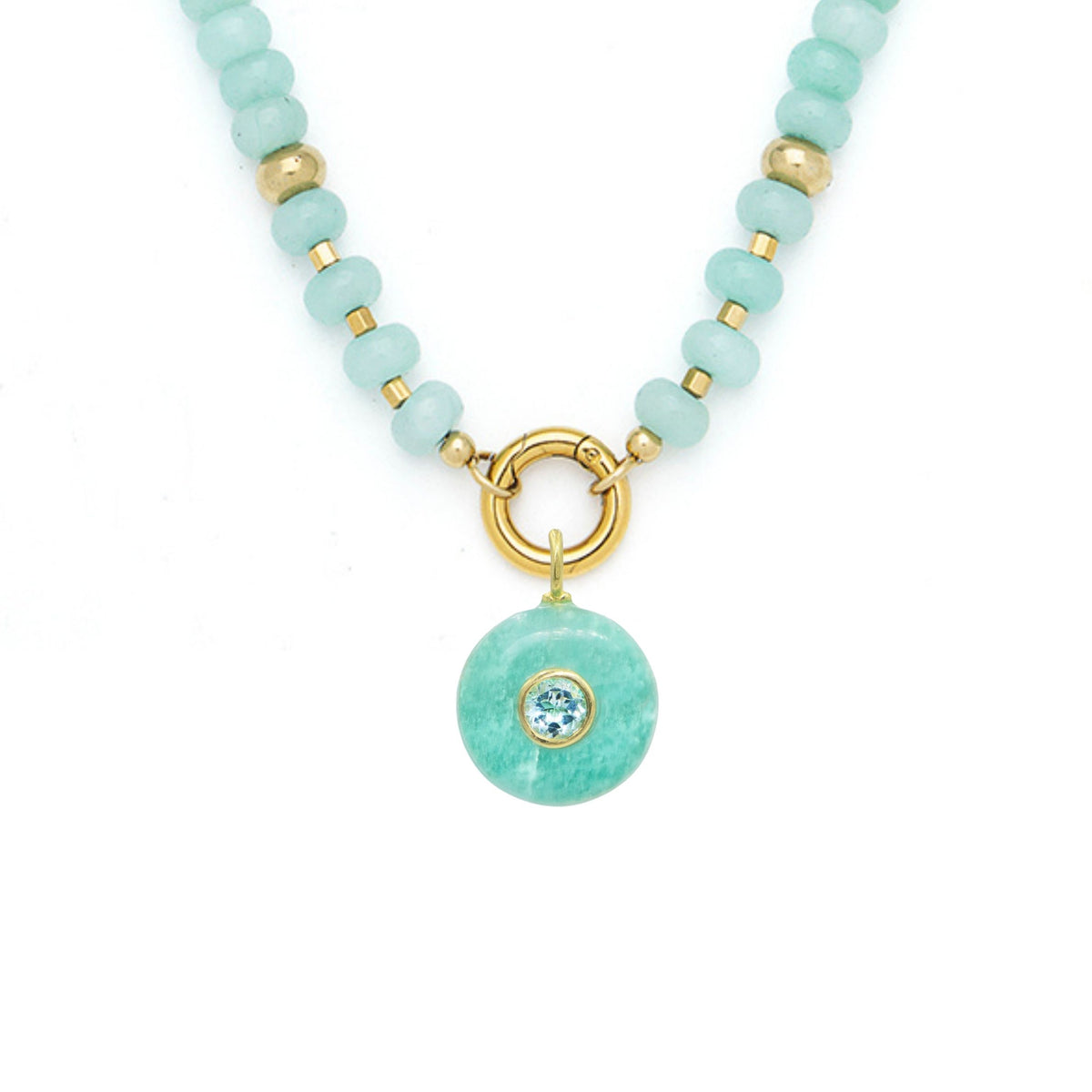 Amazonite Pendant and Raya Gemstone Necklace