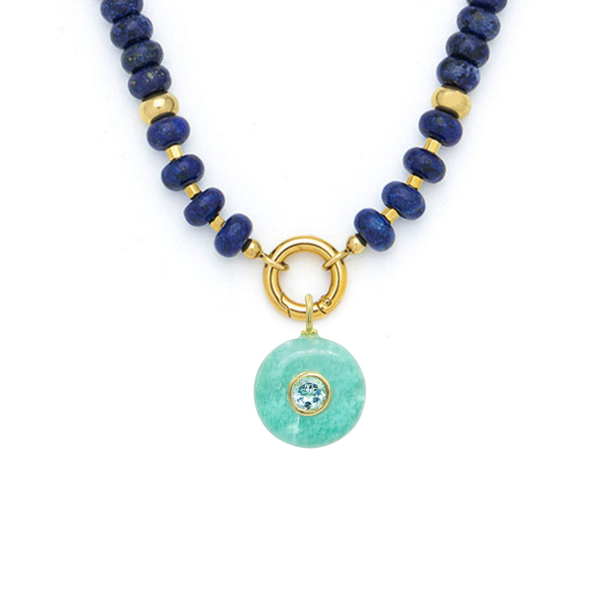 Amazonite Pendant and Raya Gemstone Necklace