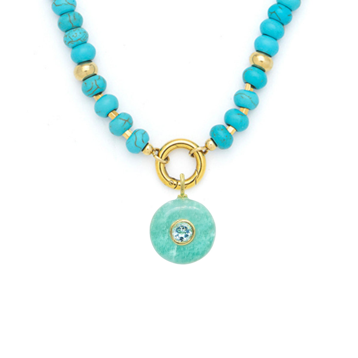 Amazonite Pendant and Raya Gemstone Necklace