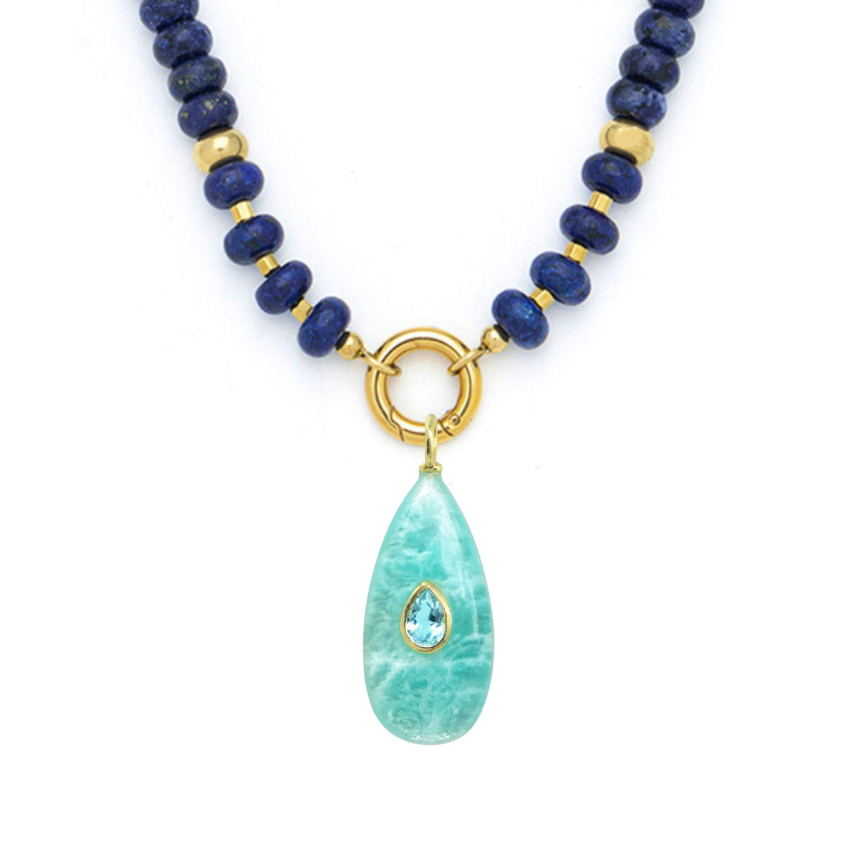 Amazonite Pendant and Raya Gemstone Necklace