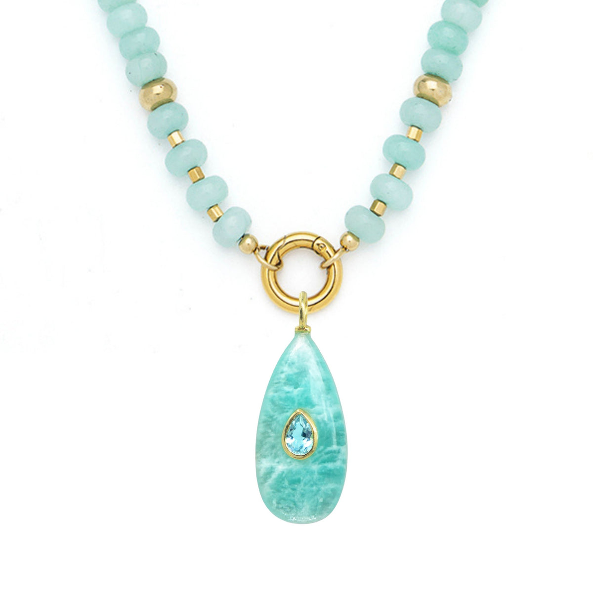 Amazonite Pendant and Raya Gemstone Necklace