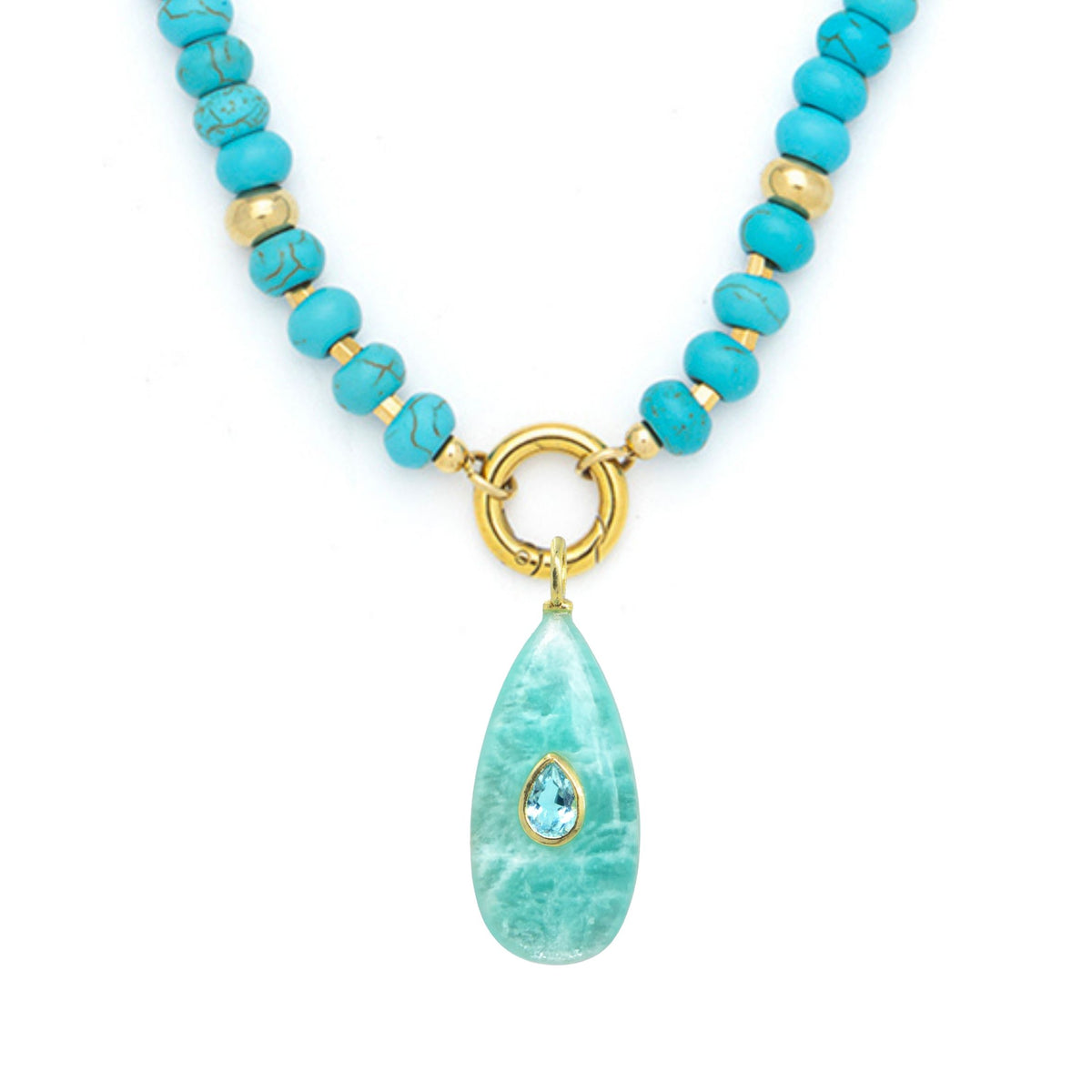 Amazonite Pendant and Raya Gemstone Necklace