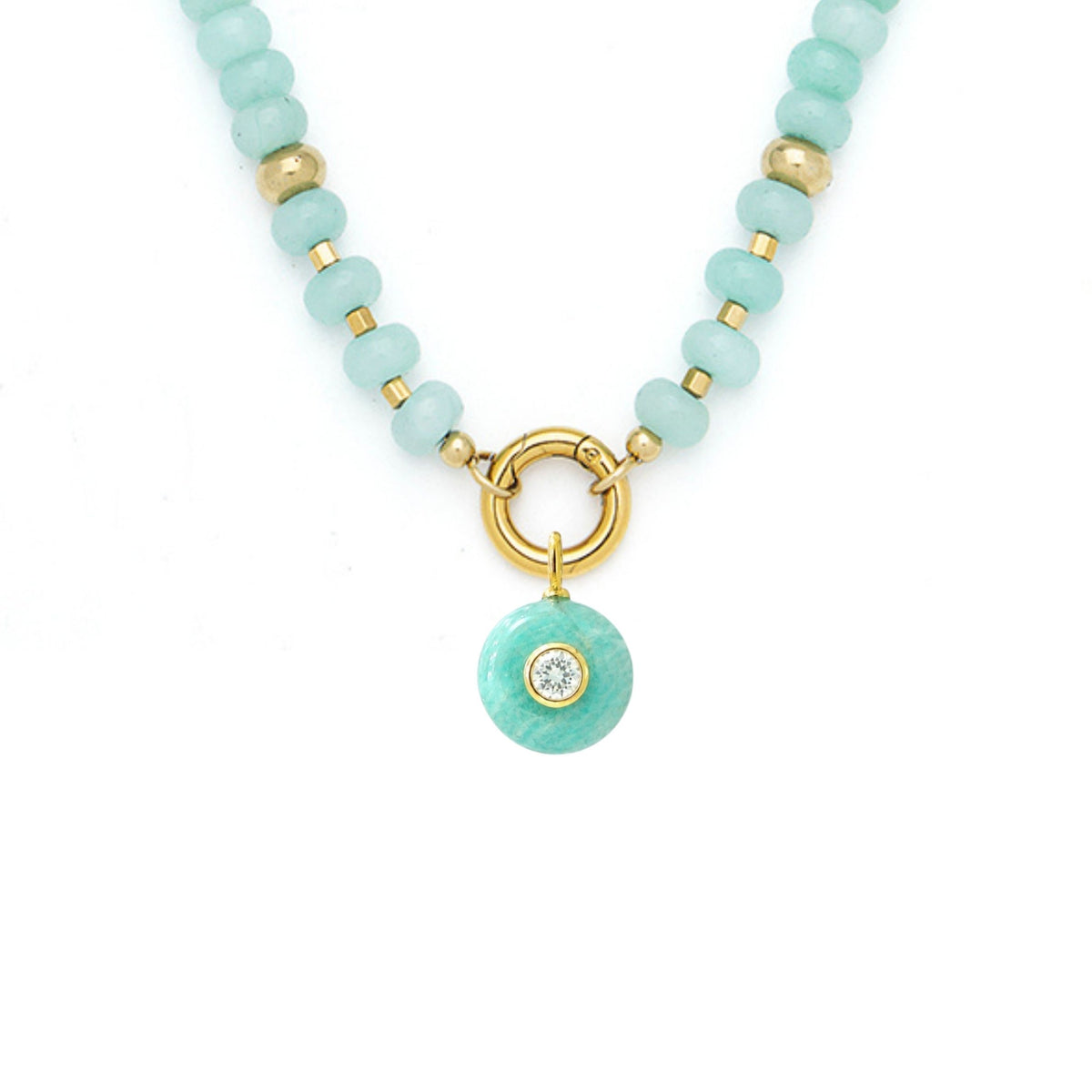 Amazonite Pendant and Raya Gemstone Necklace