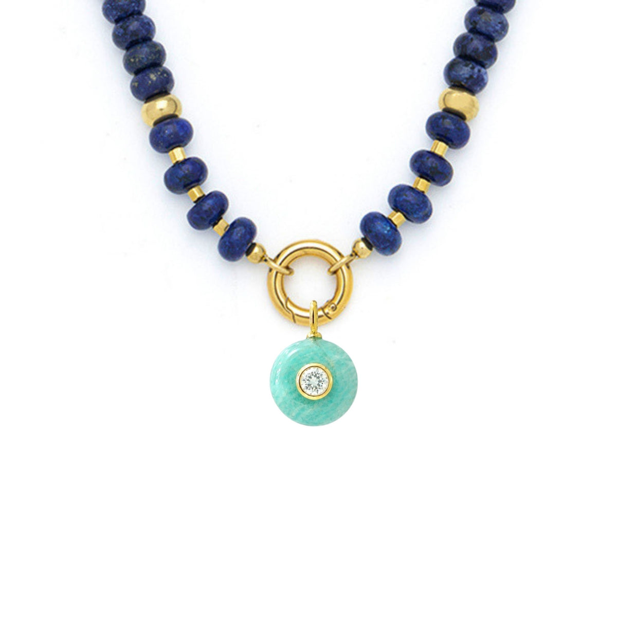Amazonite Pendant and Raya Gemstone Necklace