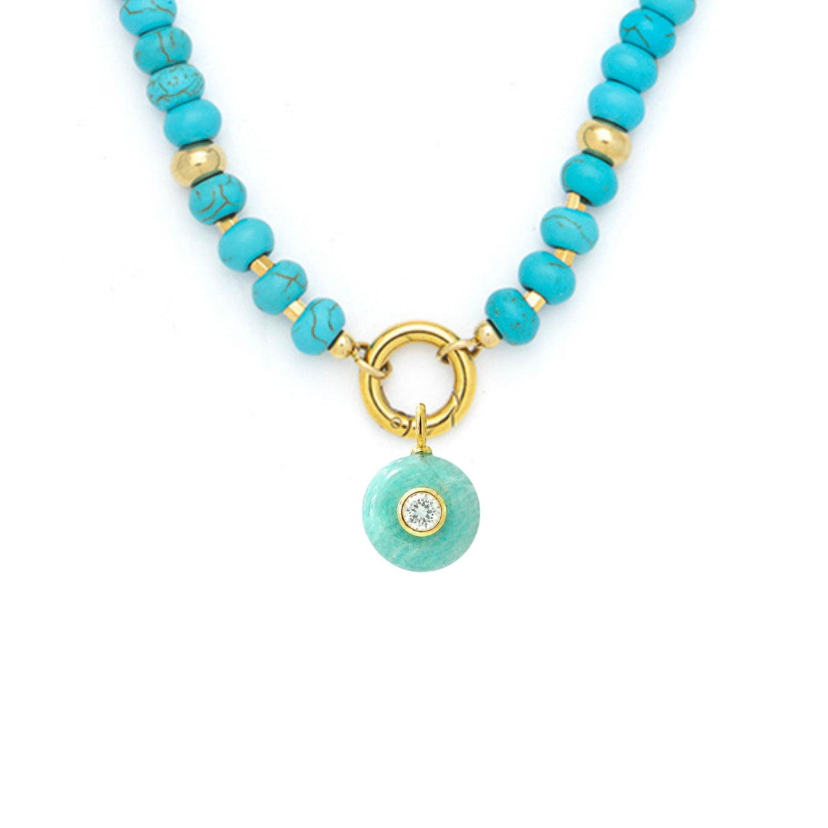 Amazonite Pendant and Raya Gemstone Necklace