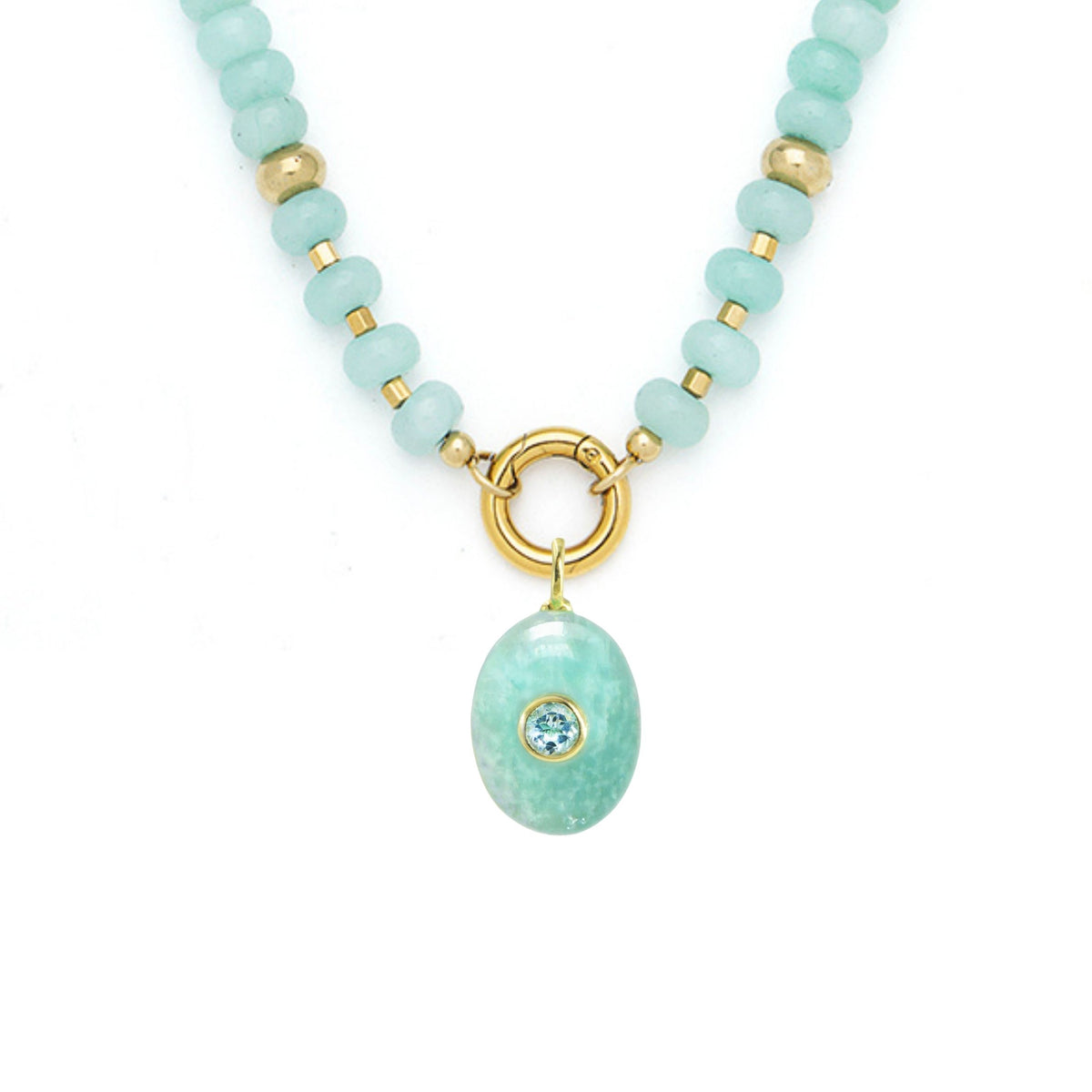 Amazonite Pendant and Raya Gemstone Necklace