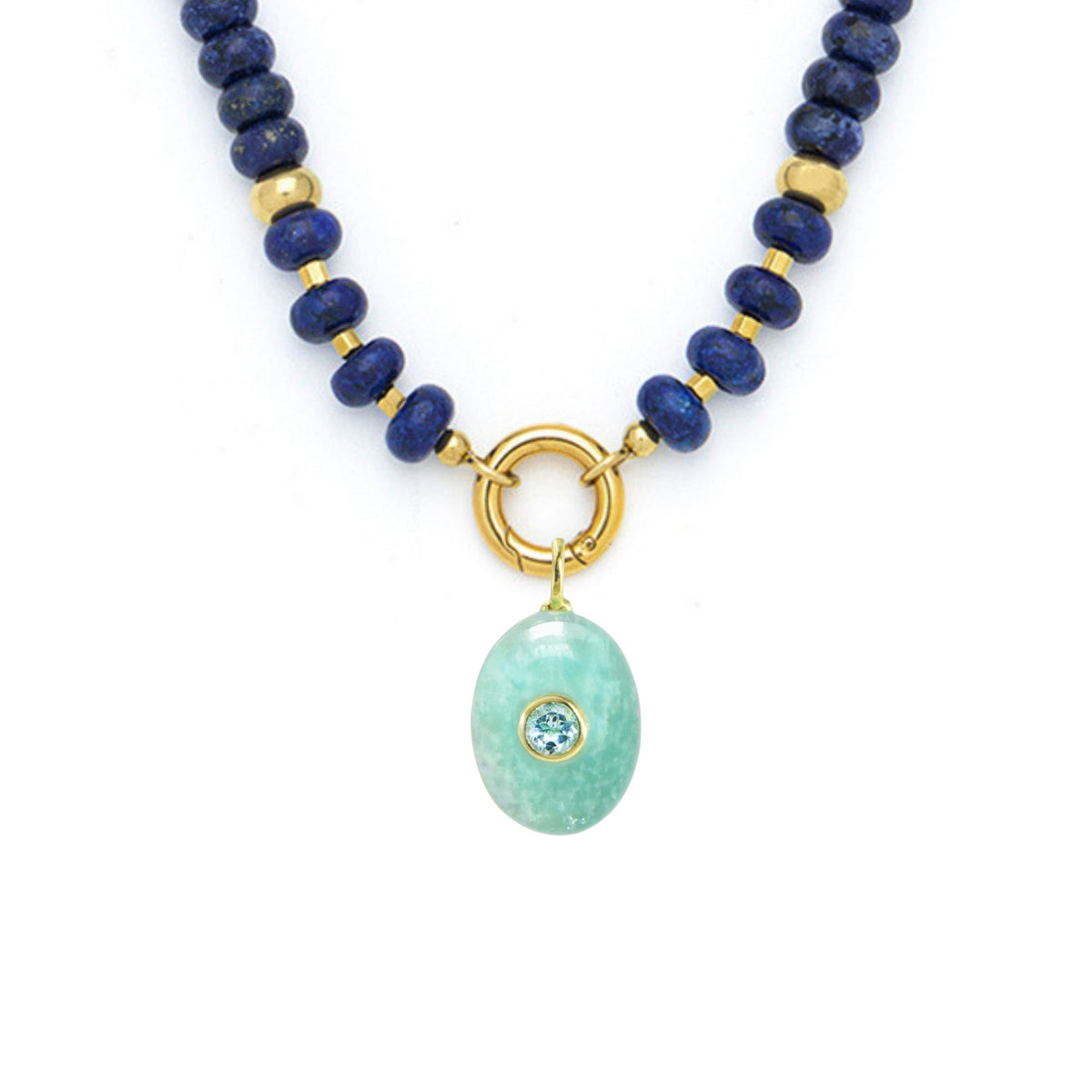 Amazonite Pendant and Raya Gemstone Necklace