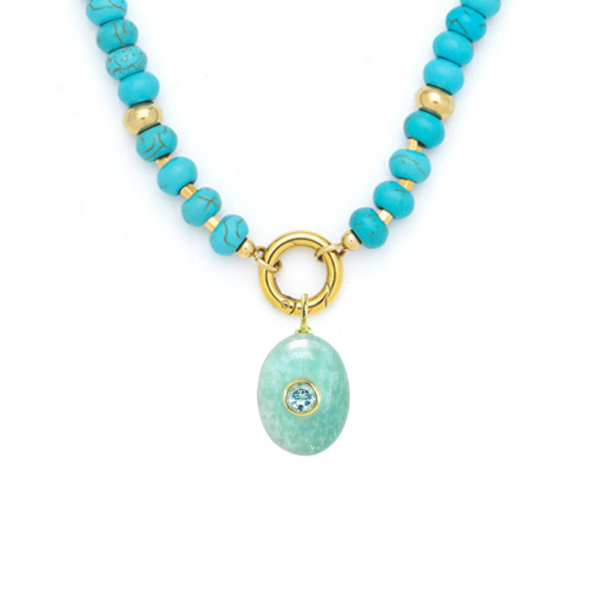 Amazonite Pendant and Raya Gemstone Necklace