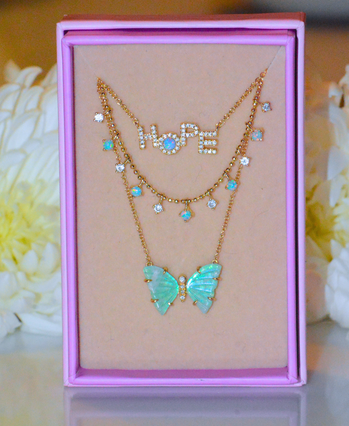 Lights in the Milky Way Opal Necklace on Ball Chain - Mini