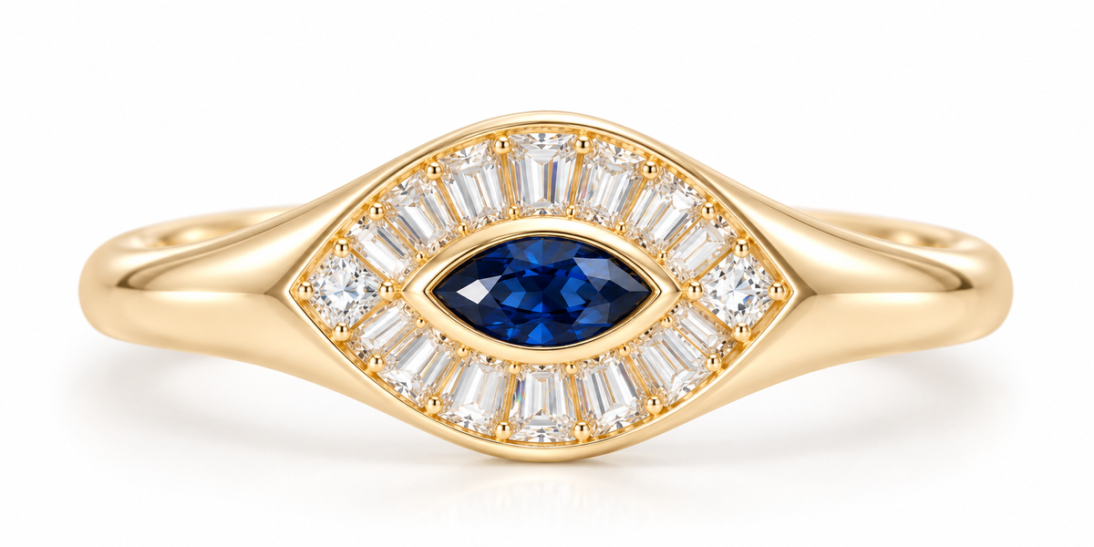 Baguette Marquise Evil Eye Ring