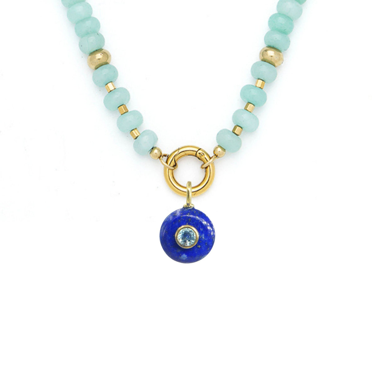 Blue Lapis Pendant and Raya Gemstone Necklace