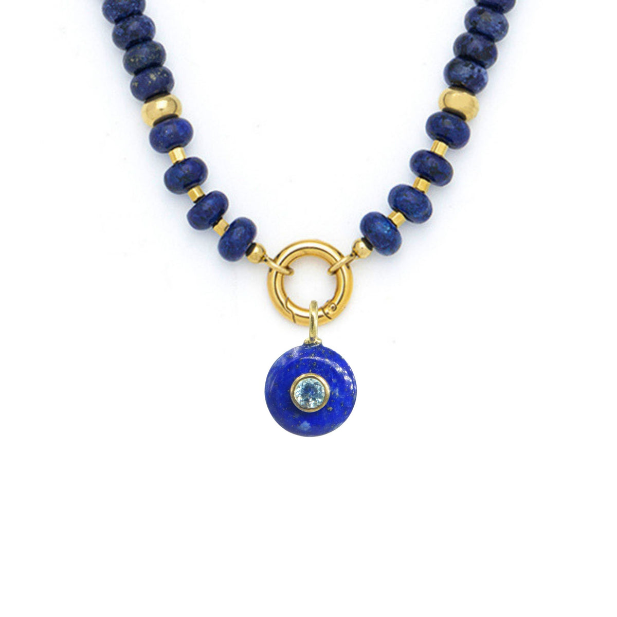 Blue Lapis Pendant and Raya Gemstone Necklace