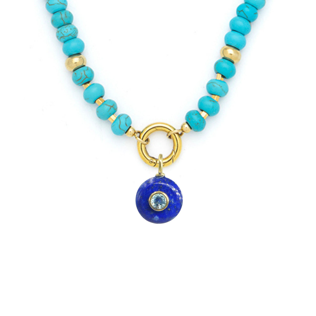Blue Lapis Pendant and Raya Gemstone Necklace