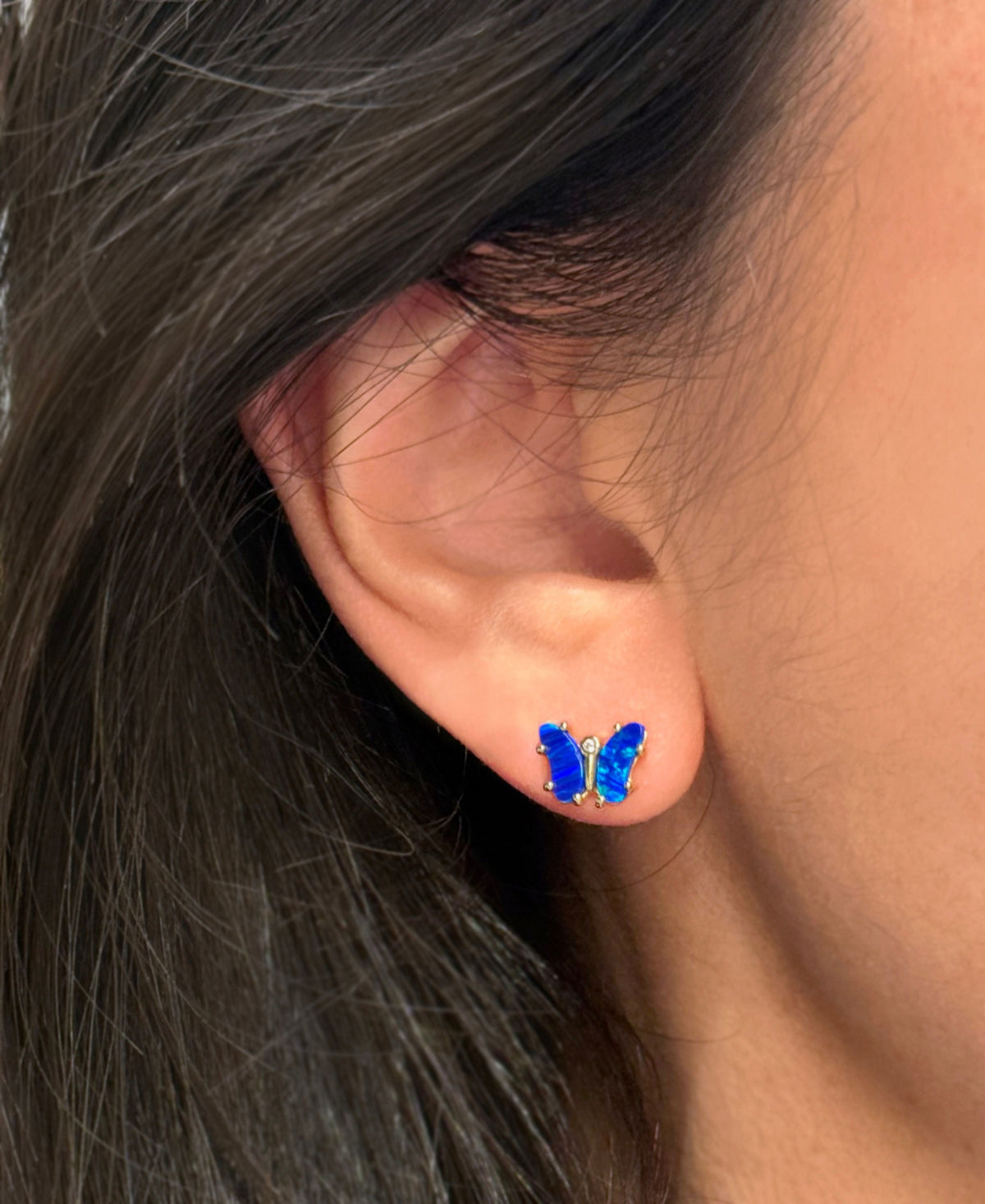 Opal Butterfly Stud Earrings