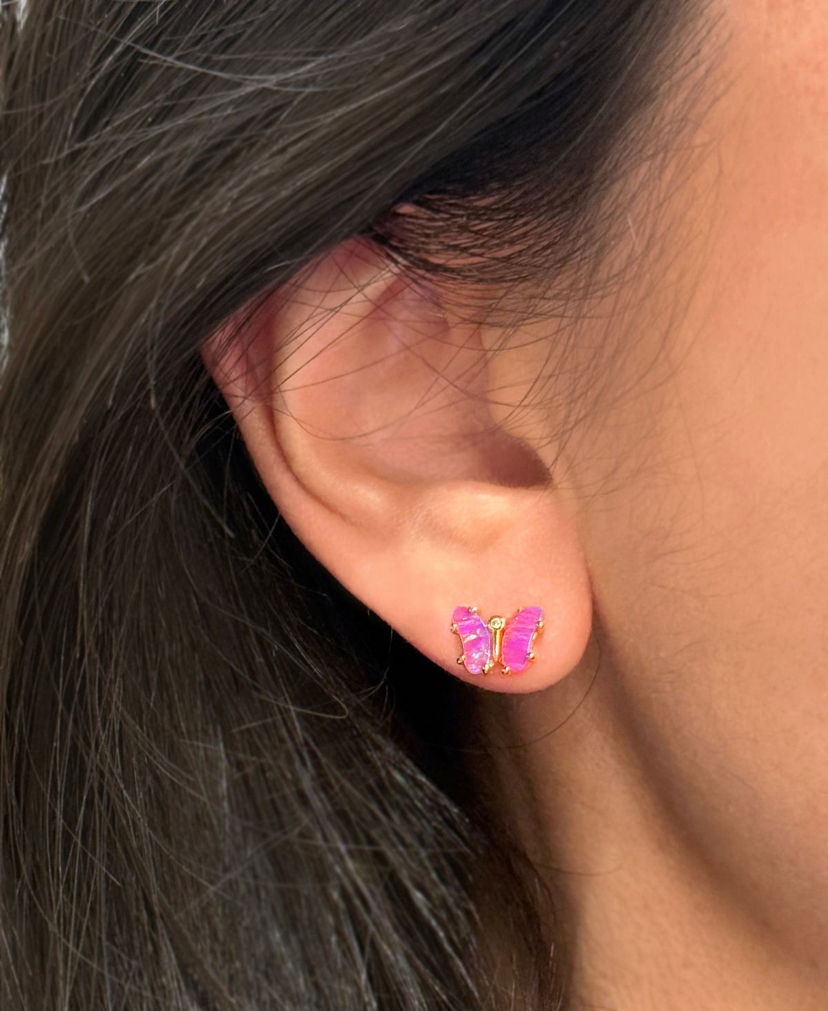 Opal Butterfly Stud Earrings