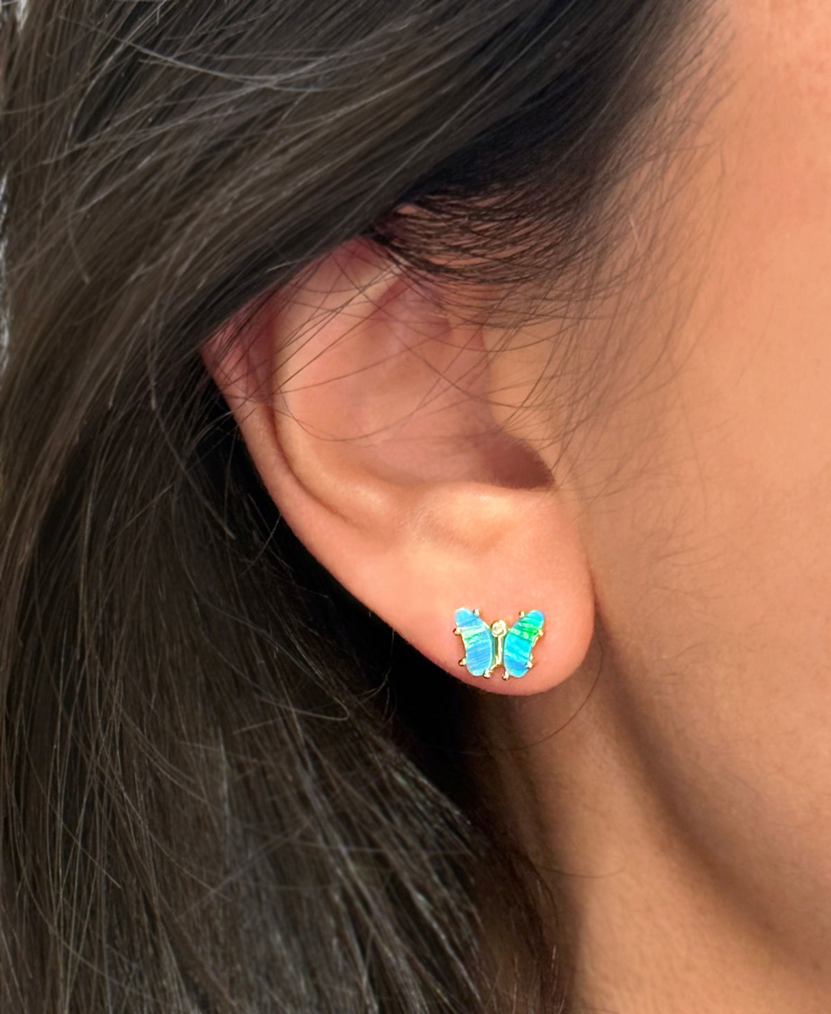 Opal Butterfly Stud Earrings