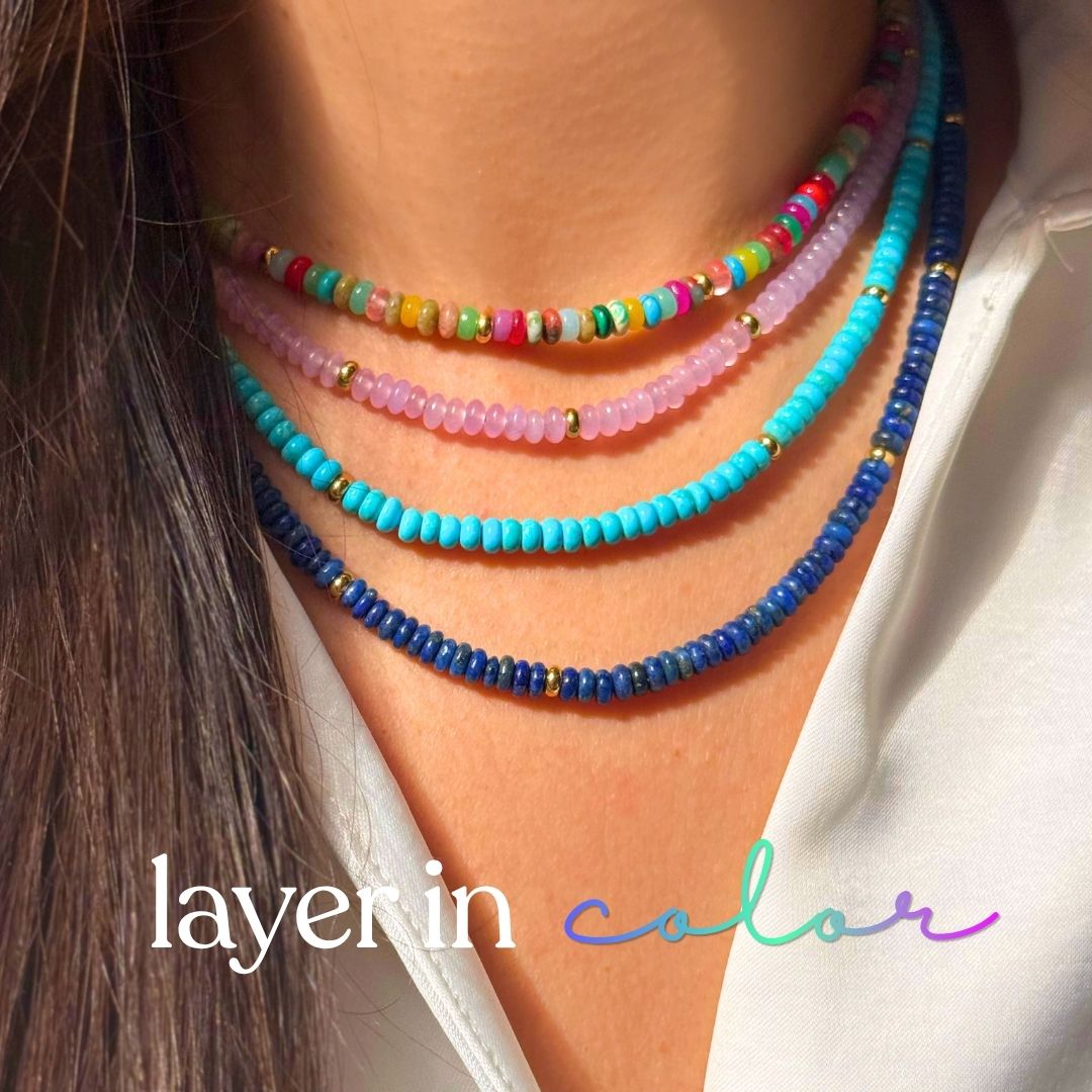 Charis Medium Gemstone Necklace Multicolored Gemstones