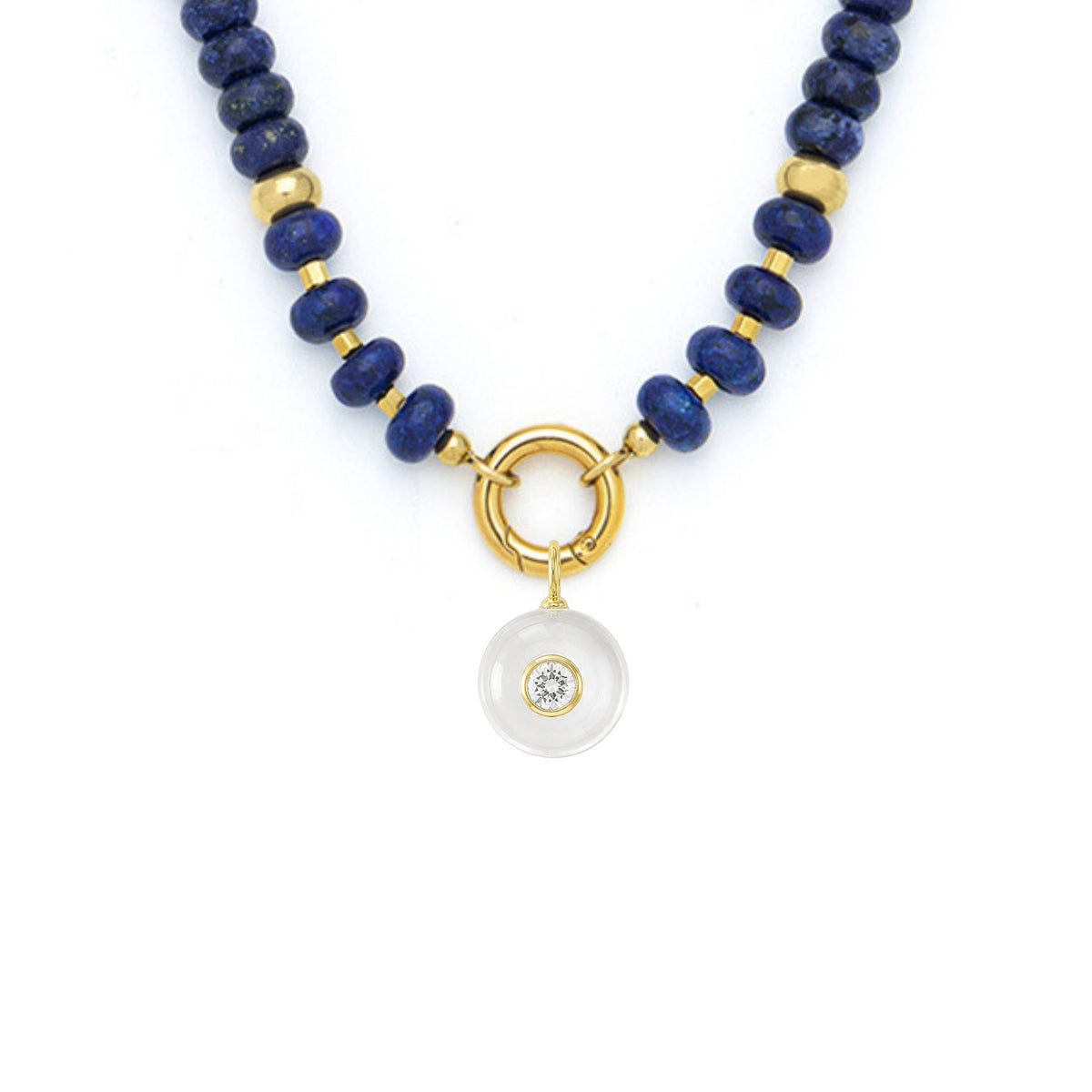 Clear Quartz Pendant and Raya Gemstone Necklace