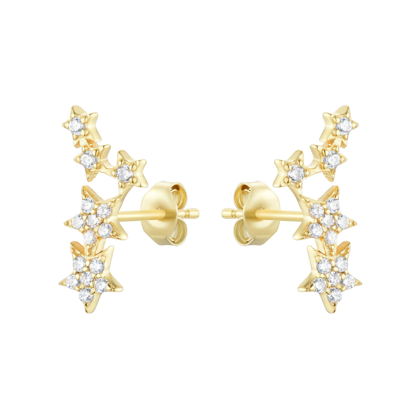 Constellation of Stars Stud Earrings With CZ