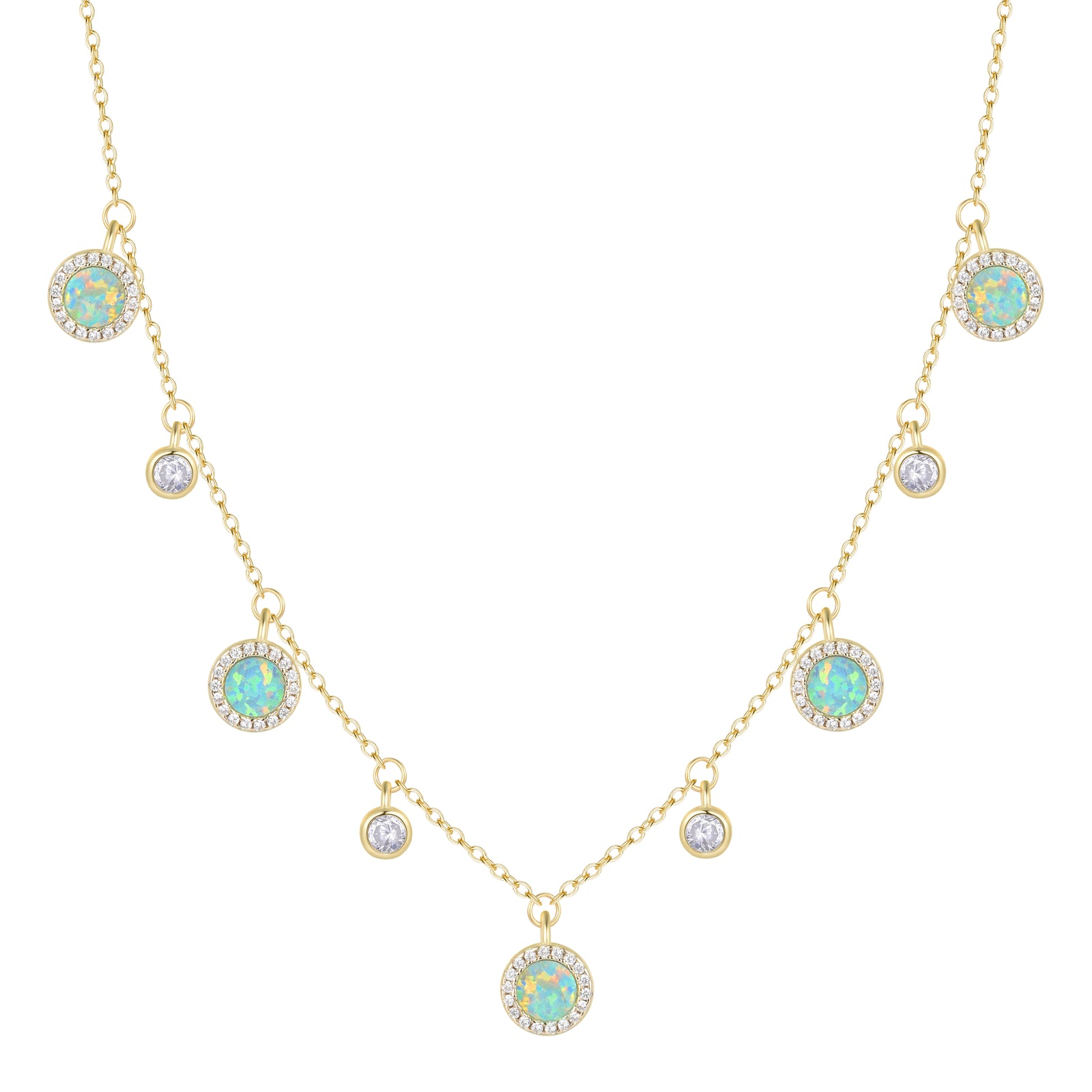 Drops of Jupiter Necklace With Opals and CZ