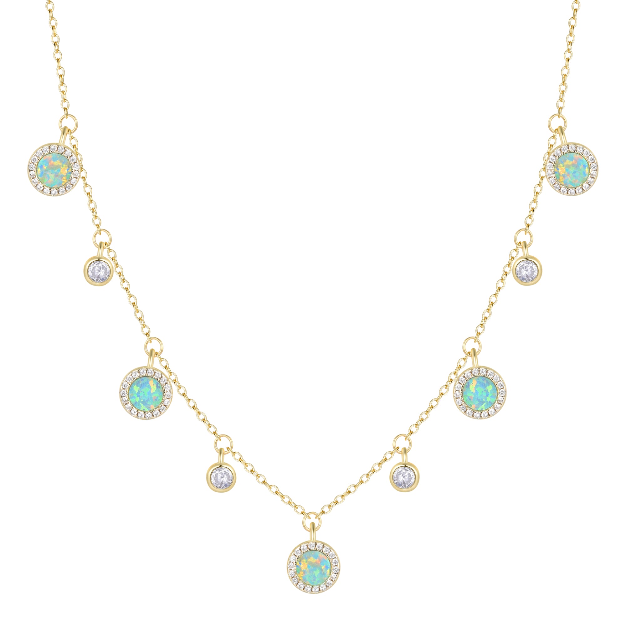 Drops of Jupiter Necklace With Opals and CZ