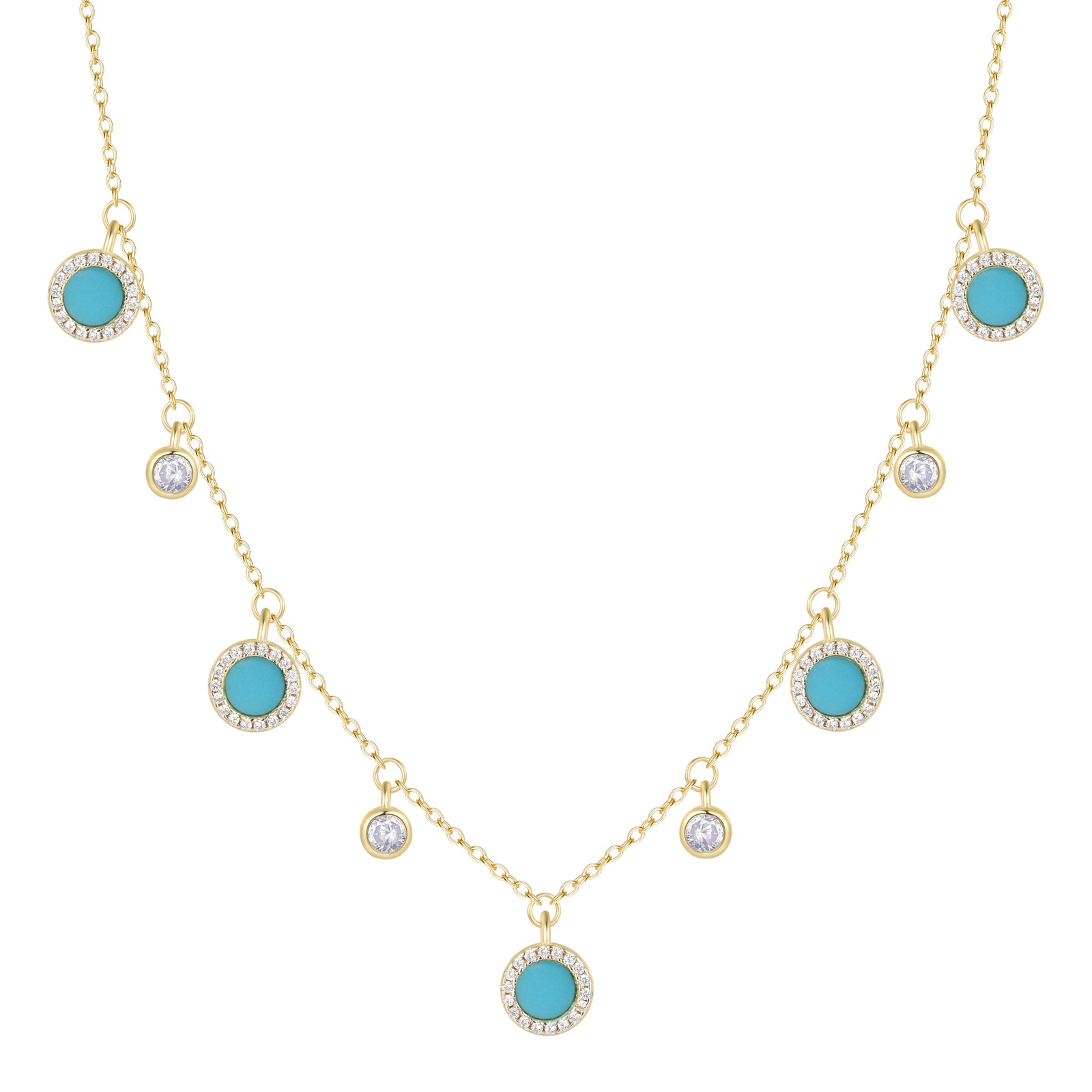 Drops of Jupiter Necklace With Turquoise and CZ