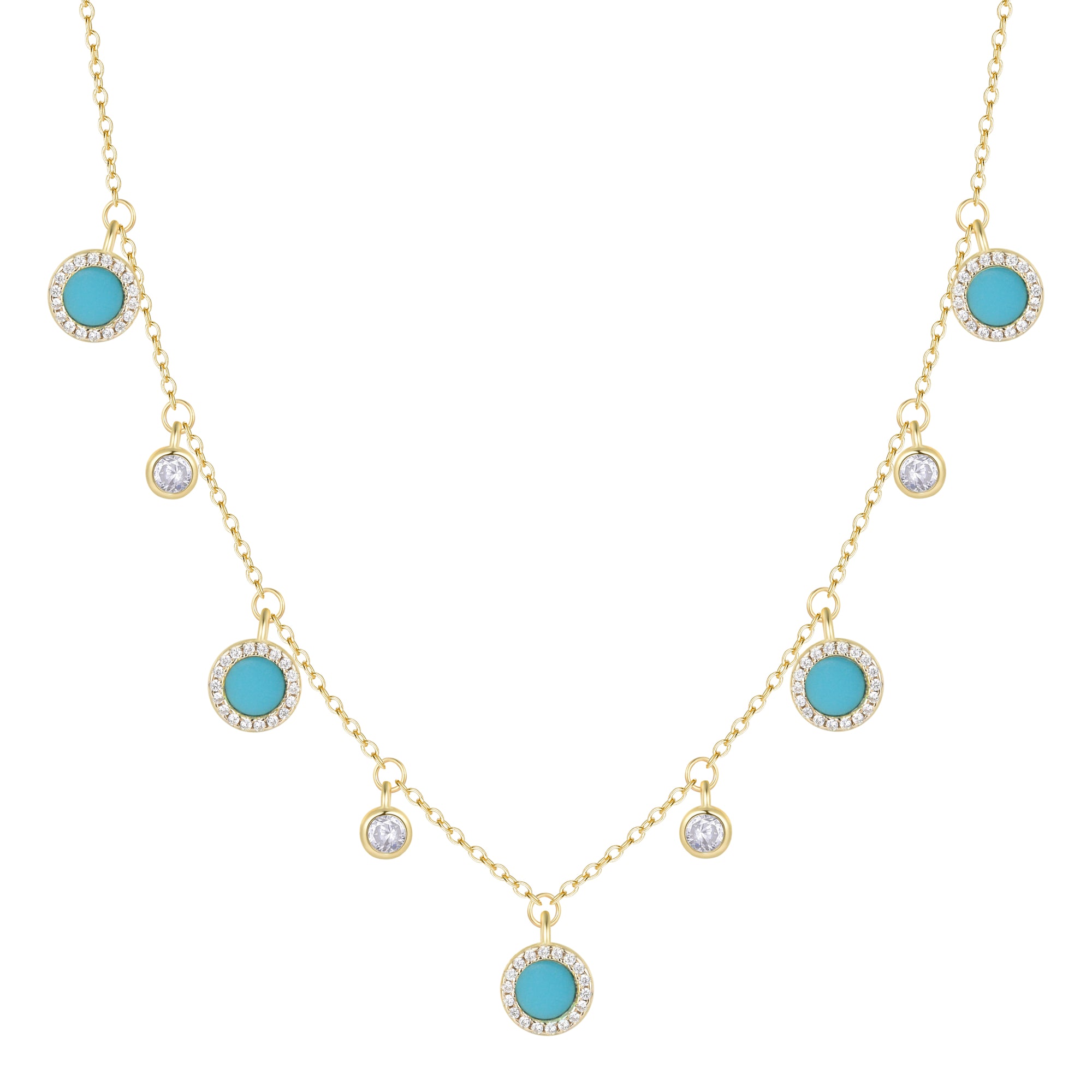 Drops of Jupiter Necklace With Turquoise and CZ