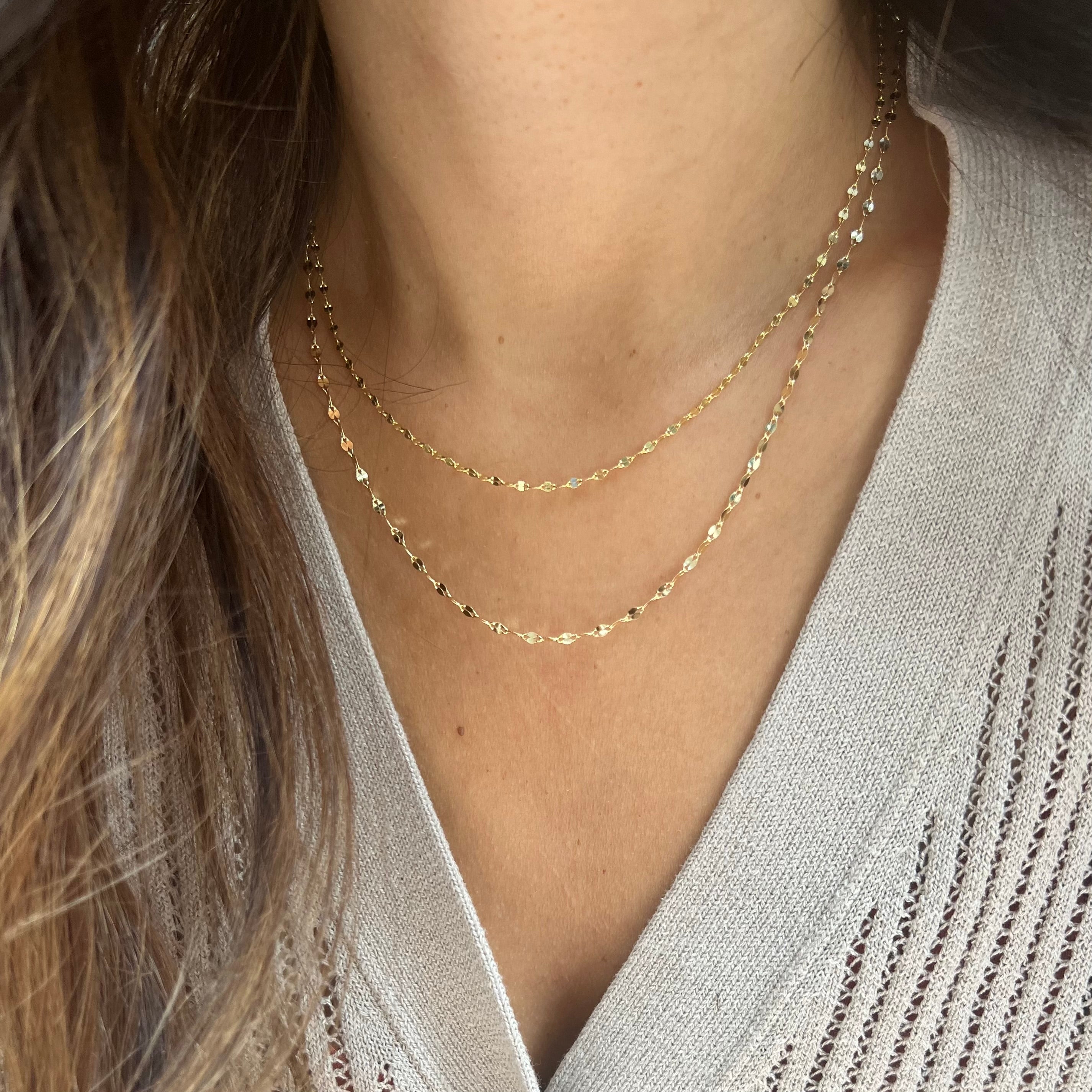 Sparkle Mirror Chain Necklace Large KAMARIA - Main Image