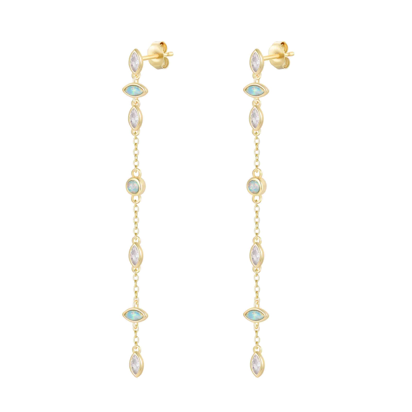 Falling Opal Blossoms Duster Earrings