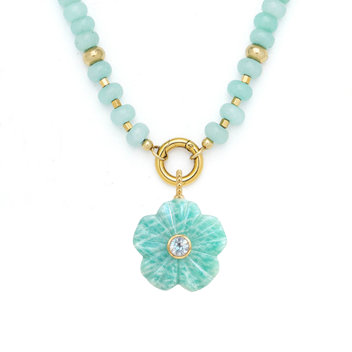 Flower Pendant and Raya Gemstone Necklace