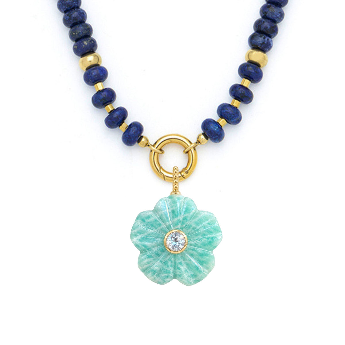 Flower Pendant and Raya Gemstone Necklace