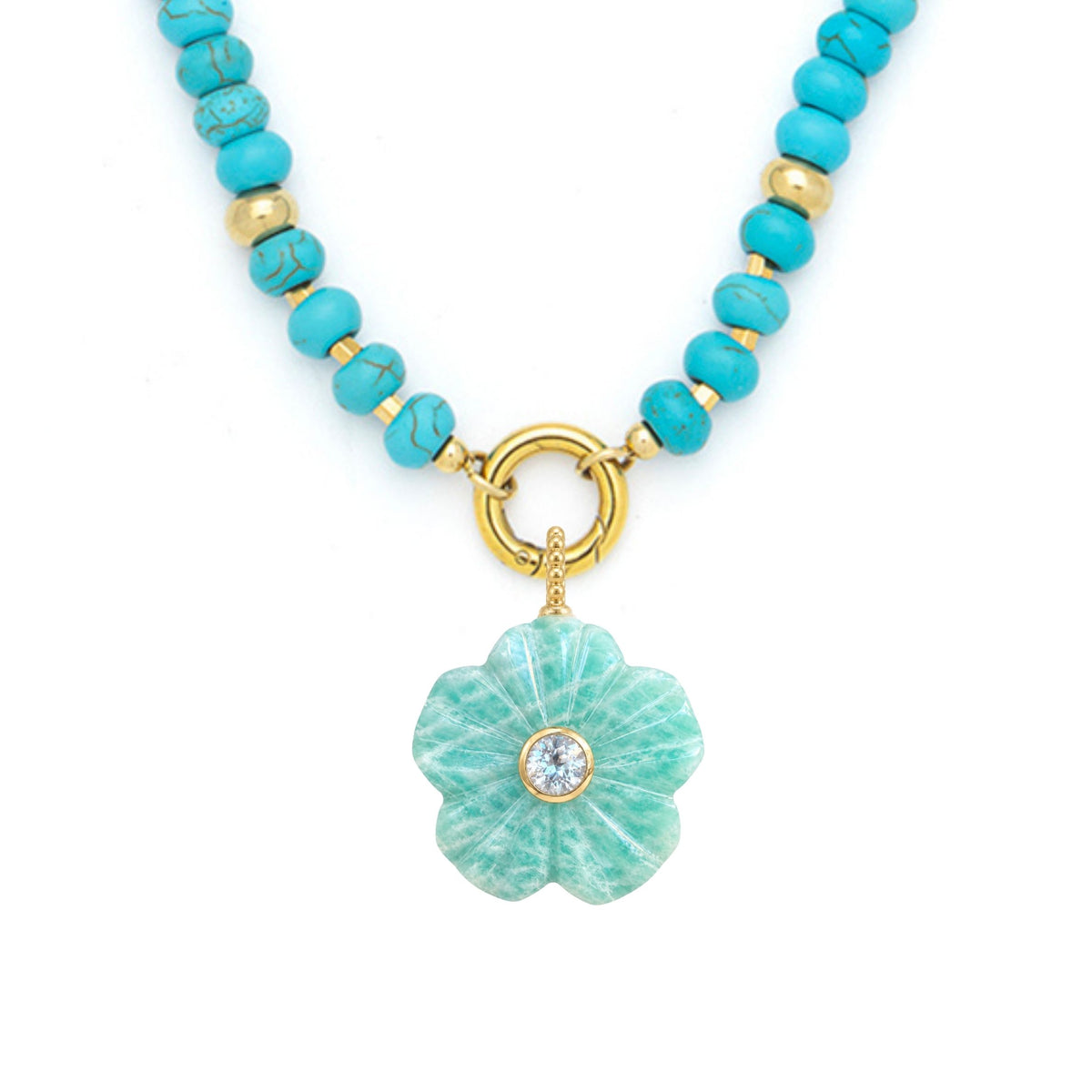 Flower Pendant and Raya Gemstone Necklace