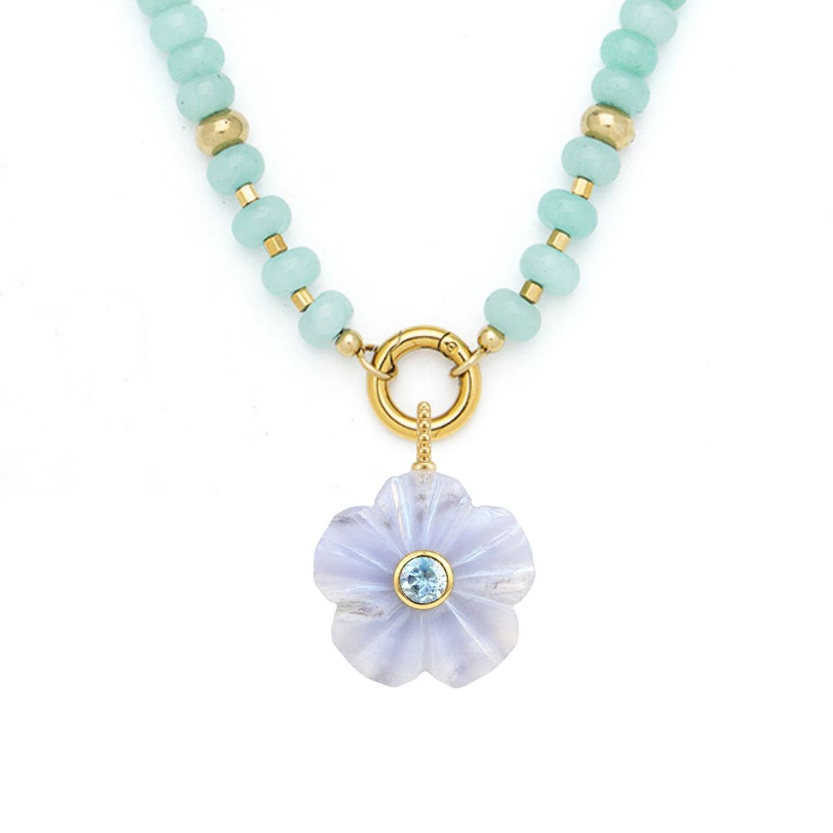 Flower Pendant and Raya Gemstone Necklace