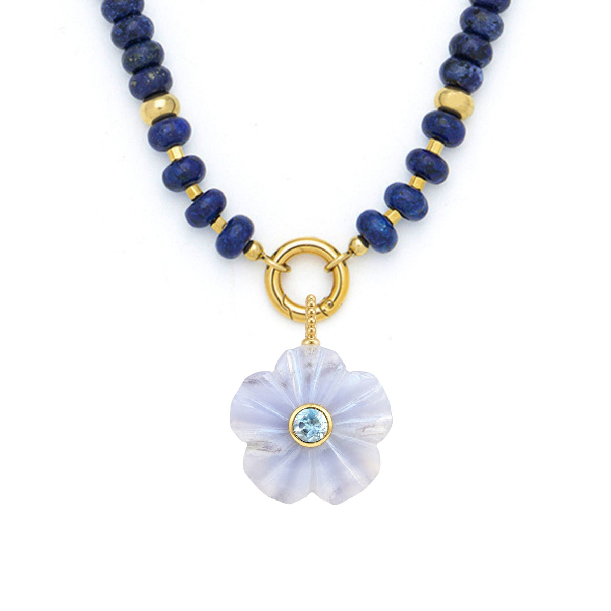 Flower Pendant and Raya Gemstone Necklace