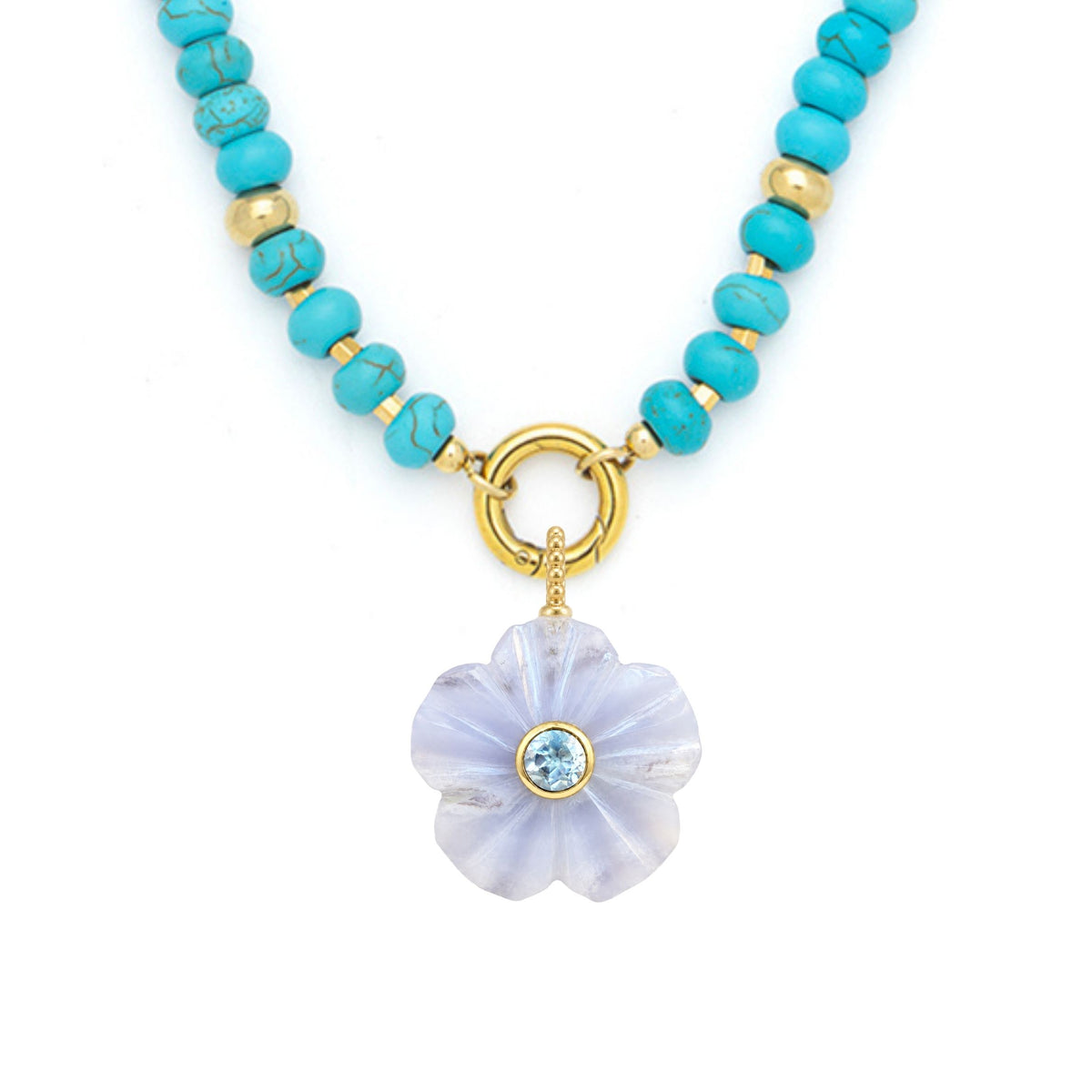 Flower Pendant and Raya Gemstone Necklace