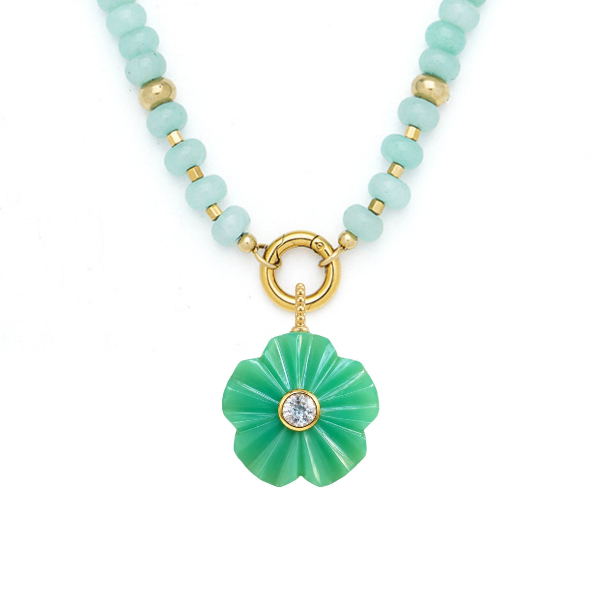 Flower Pendant and Raya Gemstone Necklace