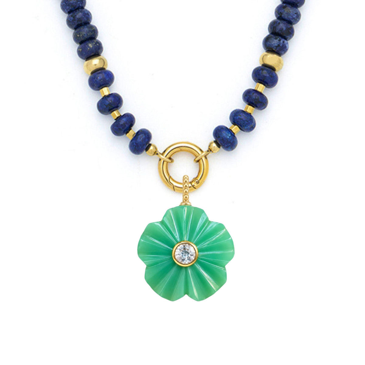Flower Pendant and Raya Gemstone Necklace