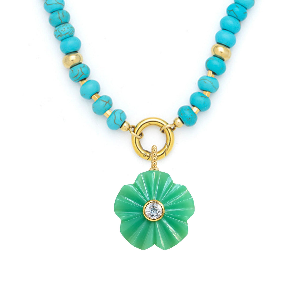 Flower Pendant and Raya Gemstone Necklace