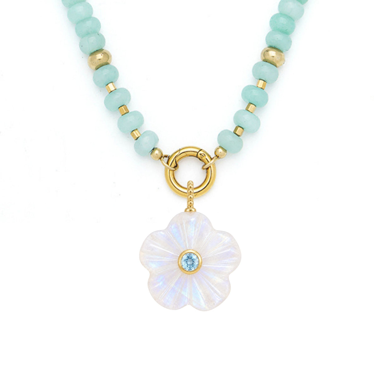 Flower Pendant and Raya Gemstone Necklace