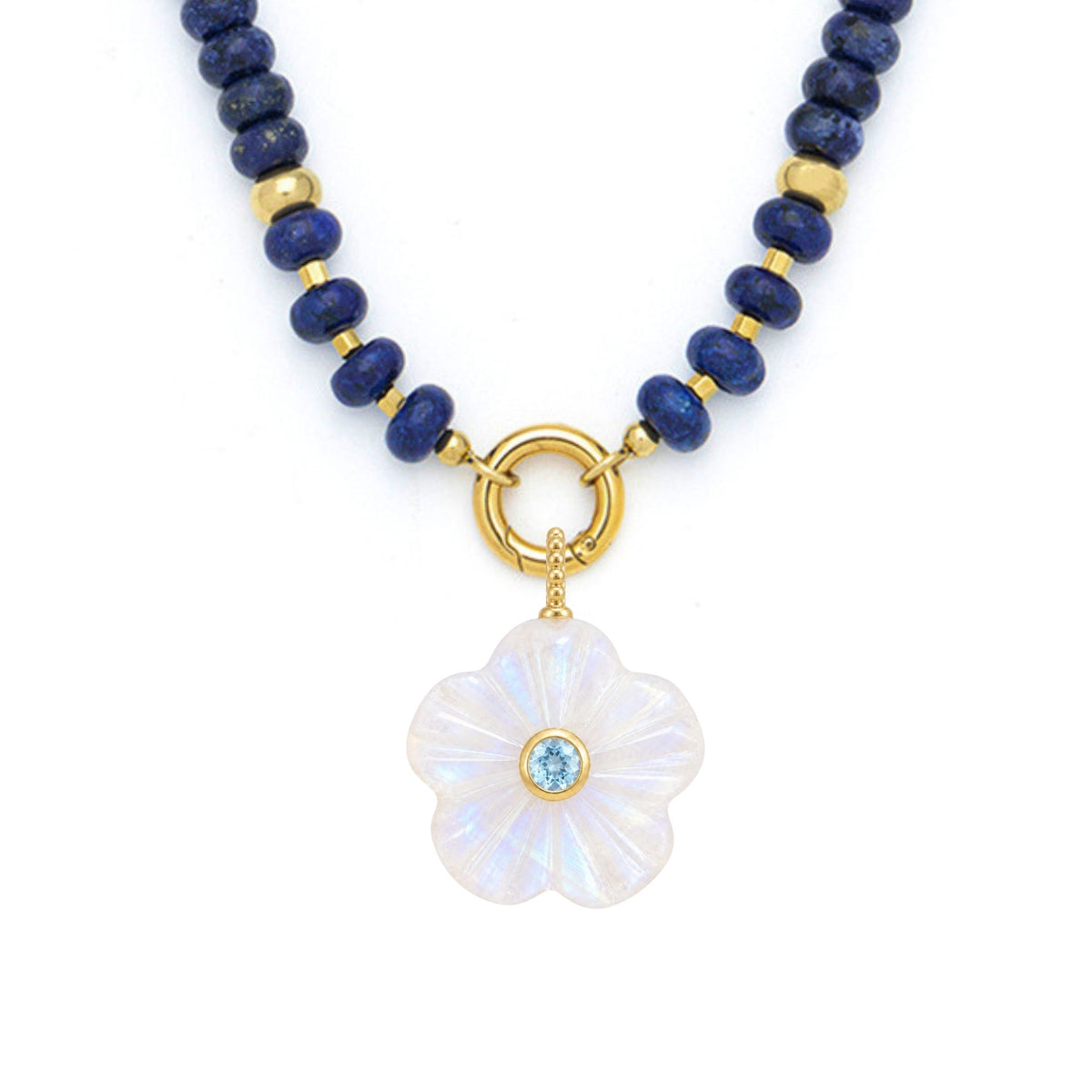 Flower Pendant and Raya Gemstone Necklace