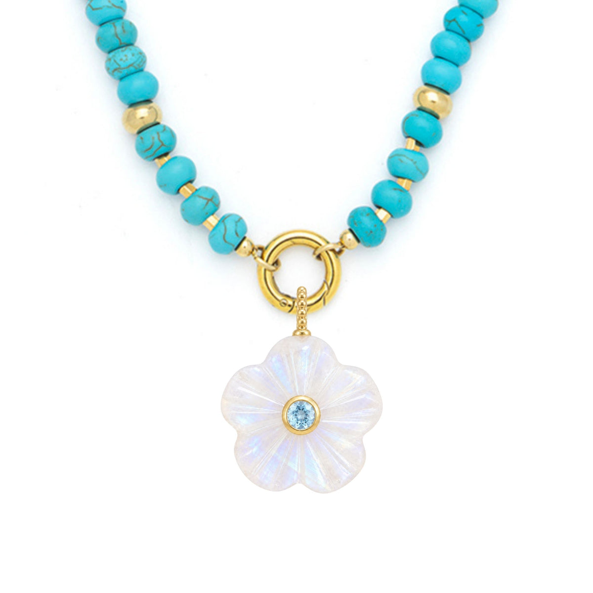 Flower Pendant and Raya Gemstone Necklace
