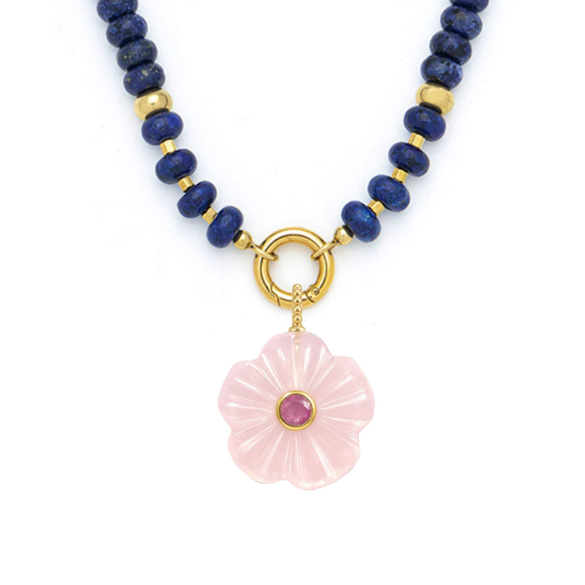 Flower Pendant and Raya Gemstone Necklace