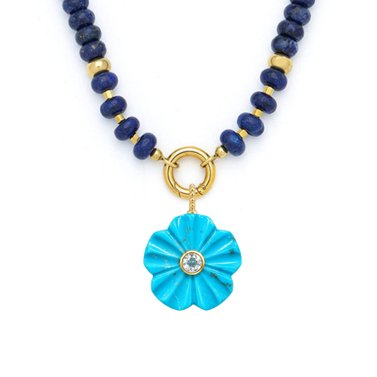 Flower Pendant and Raya Gemstone Necklace