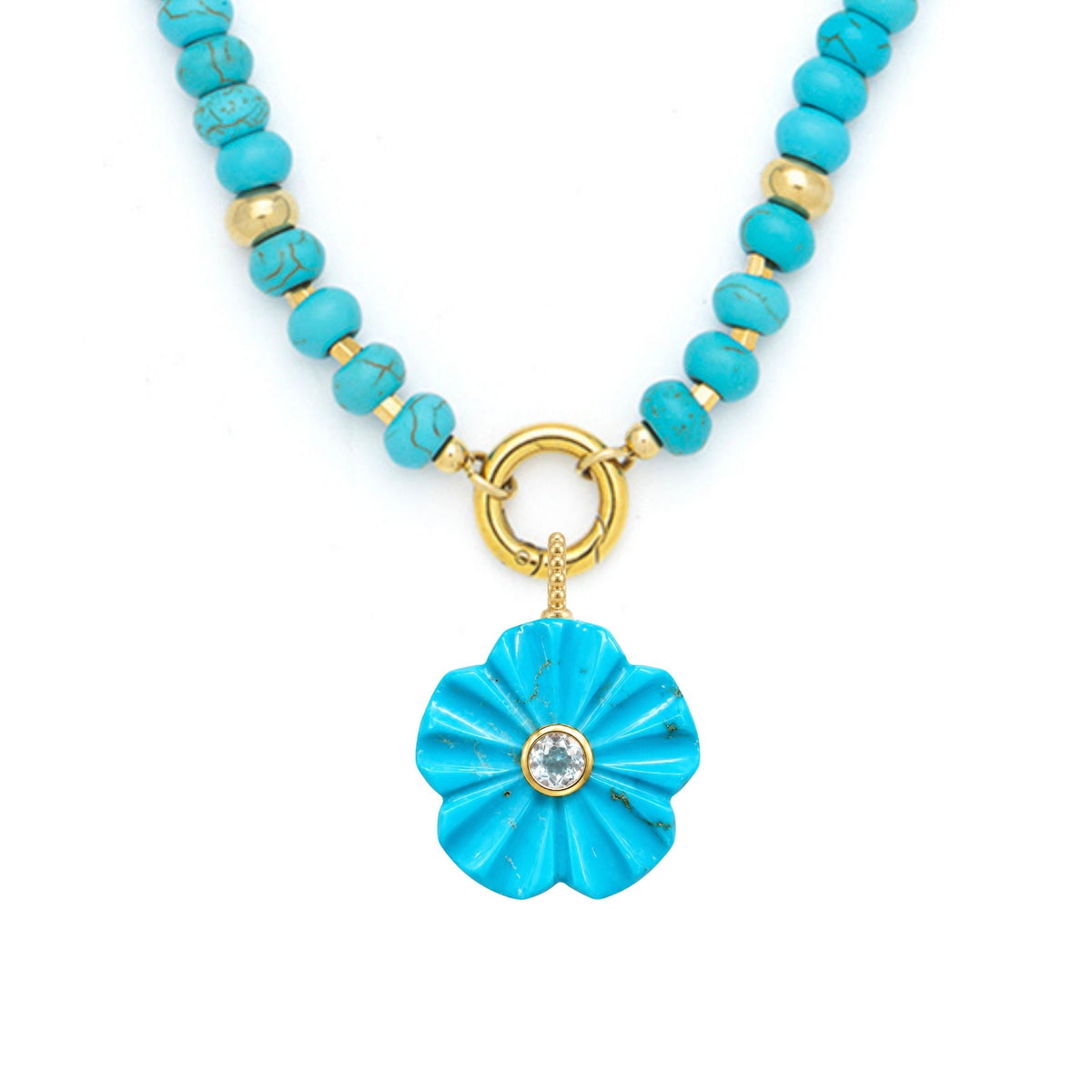 Flower Pendant and Raya Gemstone Necklace